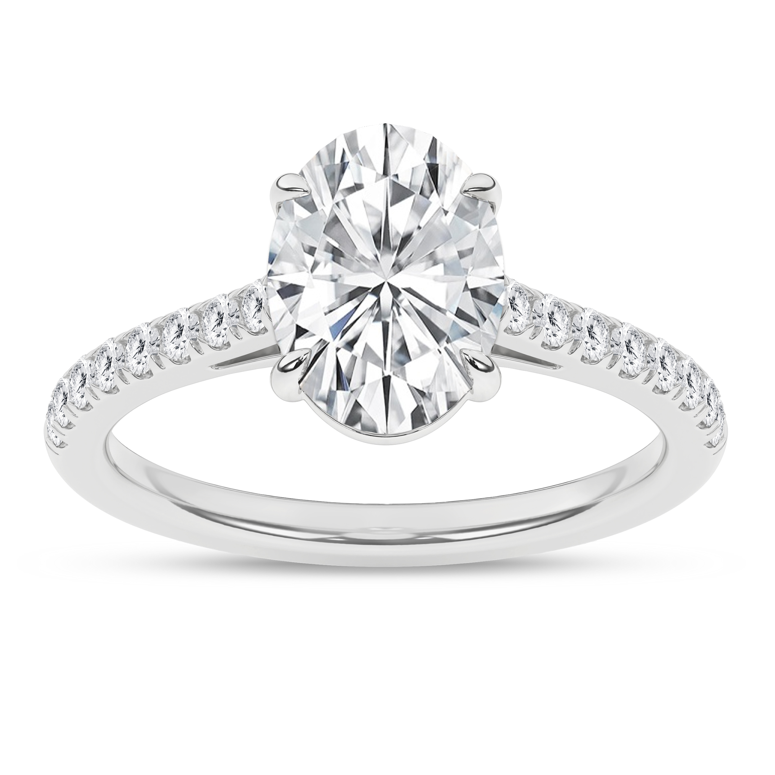 Lab Grown Classic Engagement Ring (Oval)/2Ct, 2.25Ctw