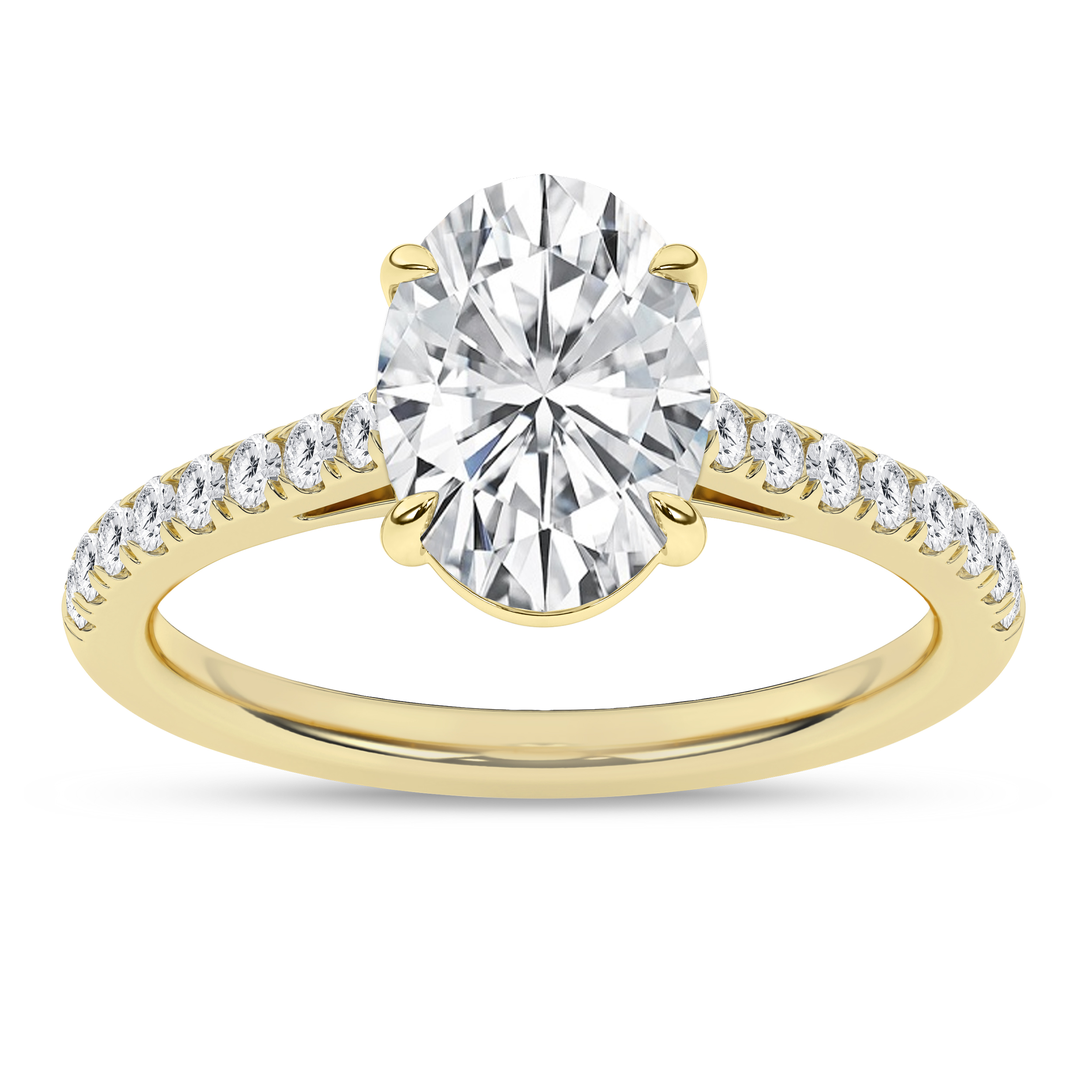 Lab Grown Classic Engagement Ring (Oval)/2Ct, 2.25Ctw