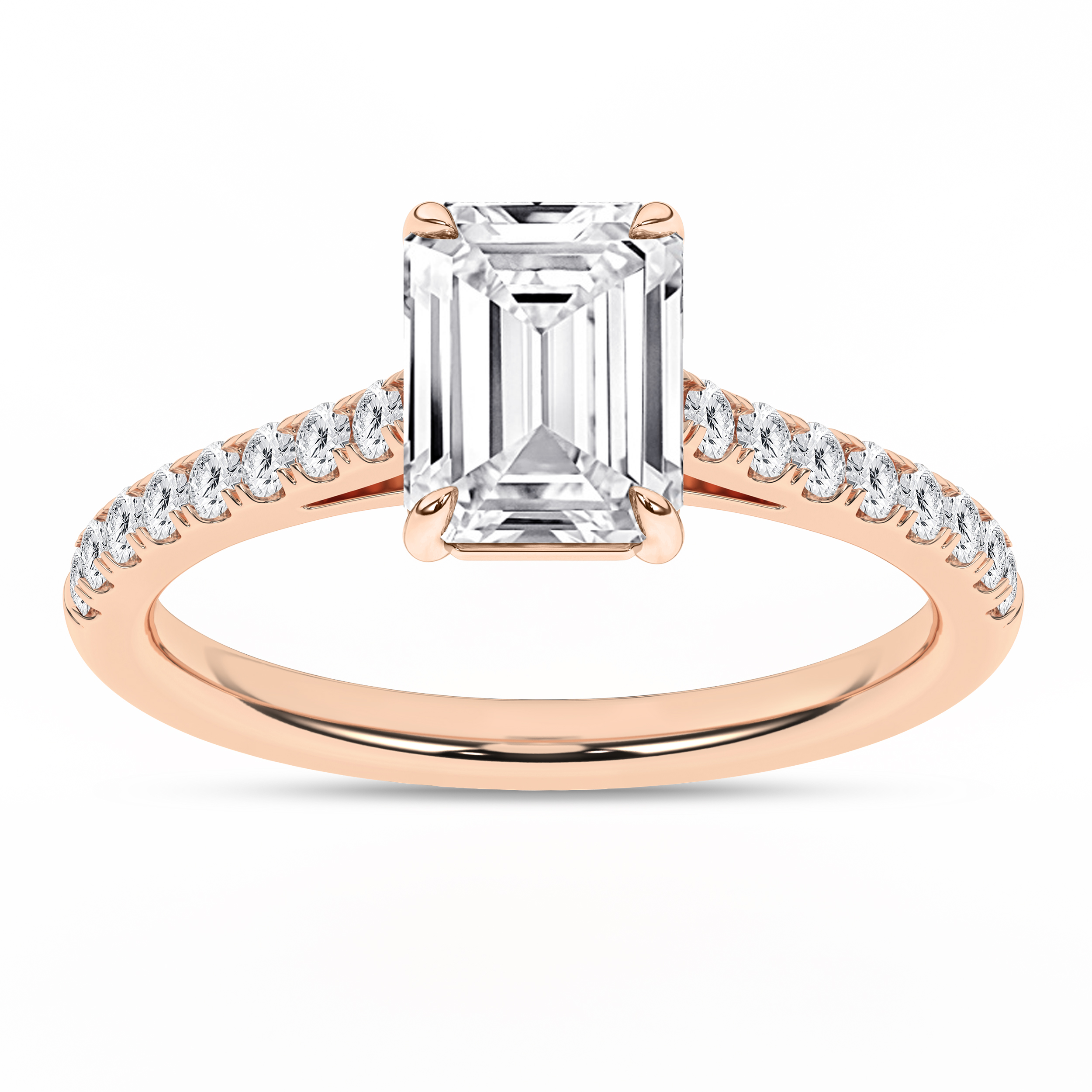 Lab Grown Classic Engagement Ring (Emerald)/2Ct, 2.25Ctw