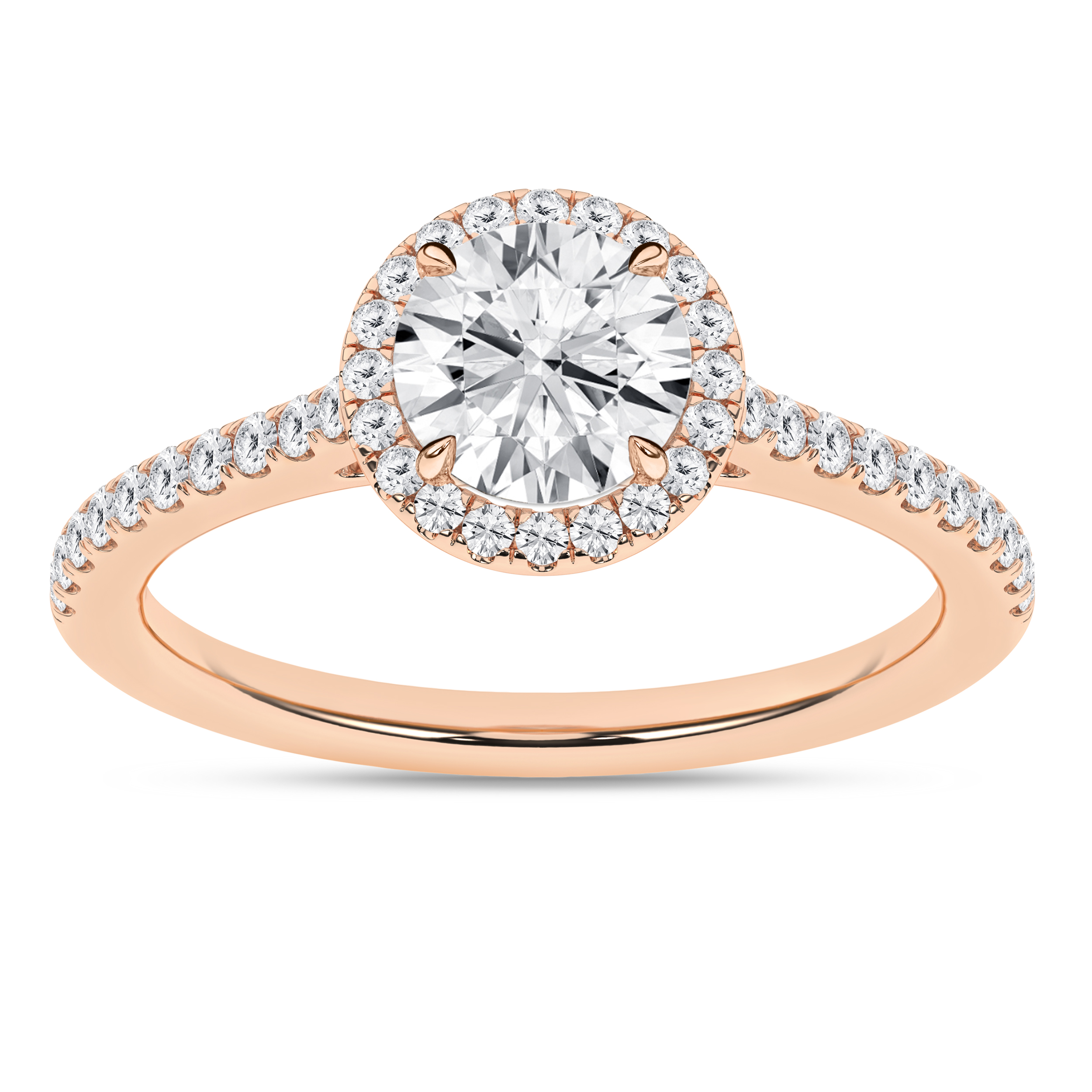 Lab Grown Halo Engagement Ring (Round)/1Ct, 1.25Ctw