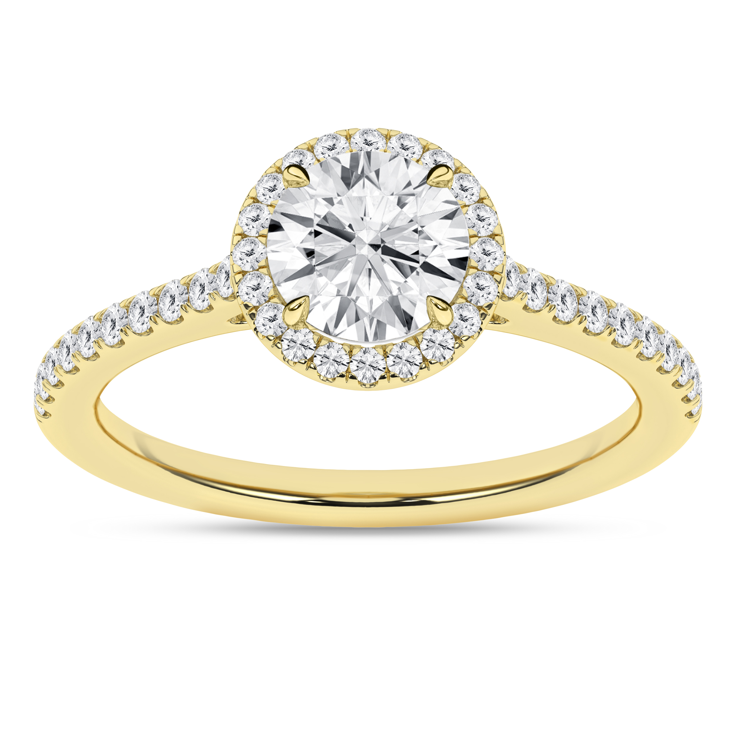Lab Grown Halo Engagement Ring (Round)/1Ct, 1.25Ctw