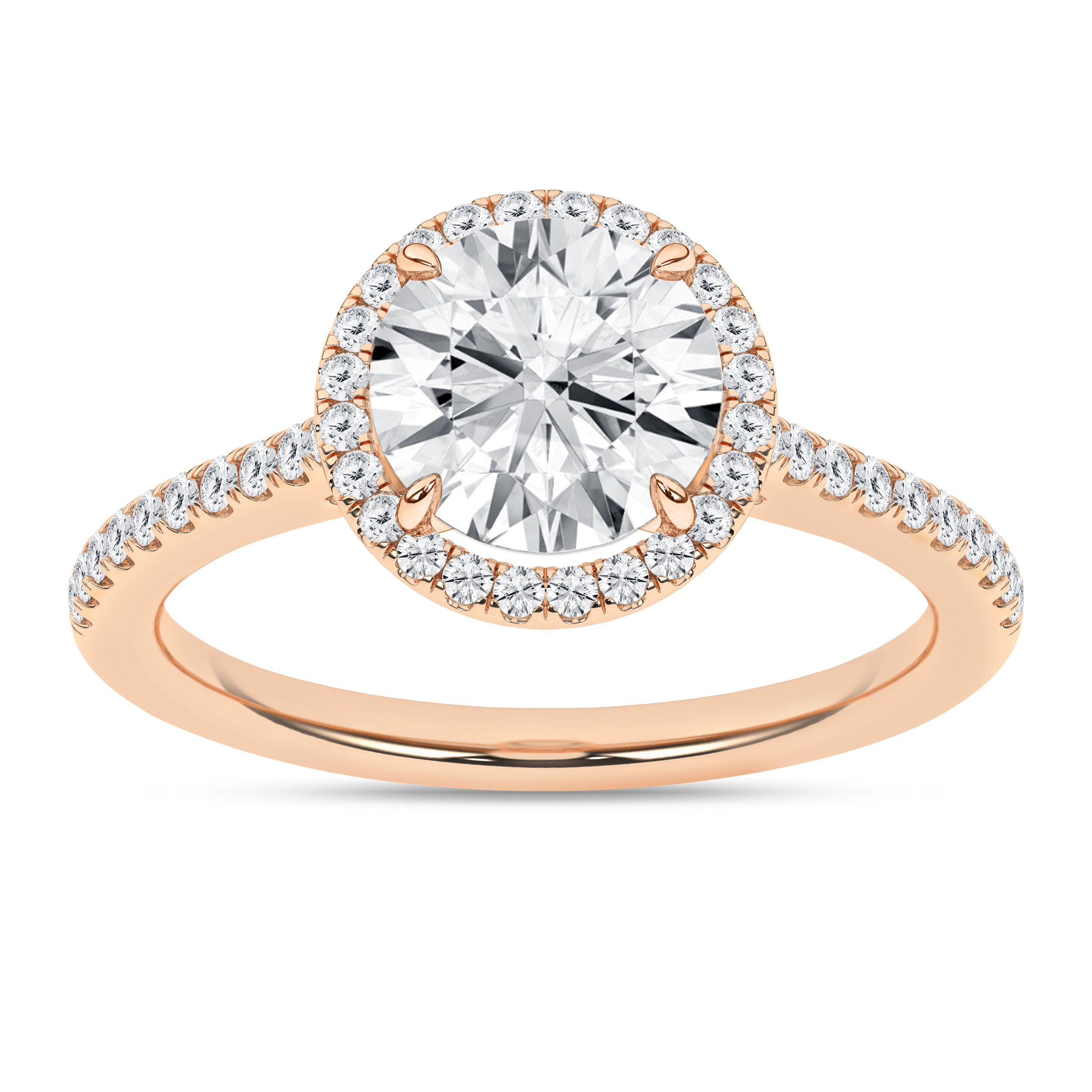 Lab Grown Halo Engagement Ring (Round)/2Ct, 2.25Ctw