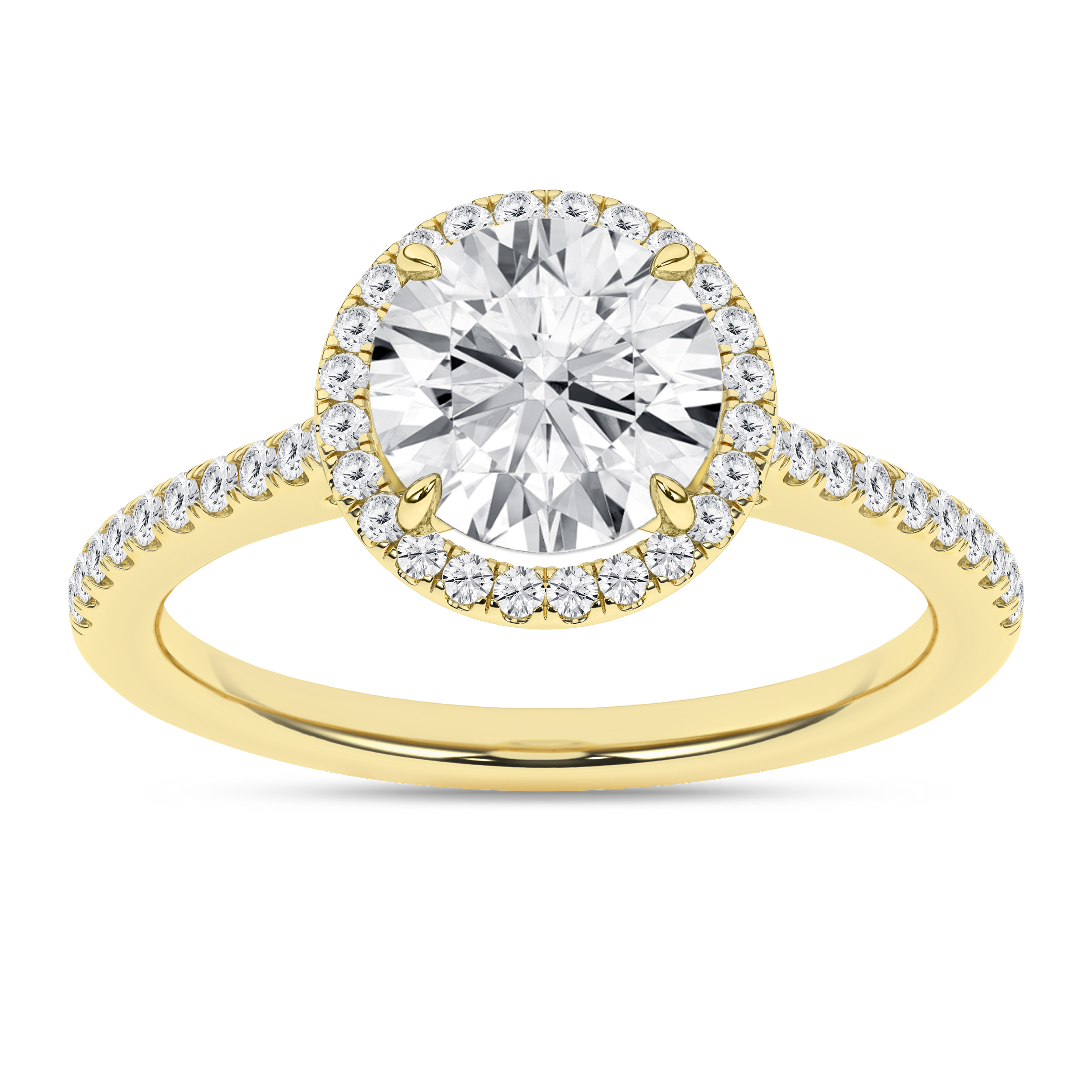 Lab Grown Halo Engagement Ring (Round)/2Ct, 2.25Ctw
