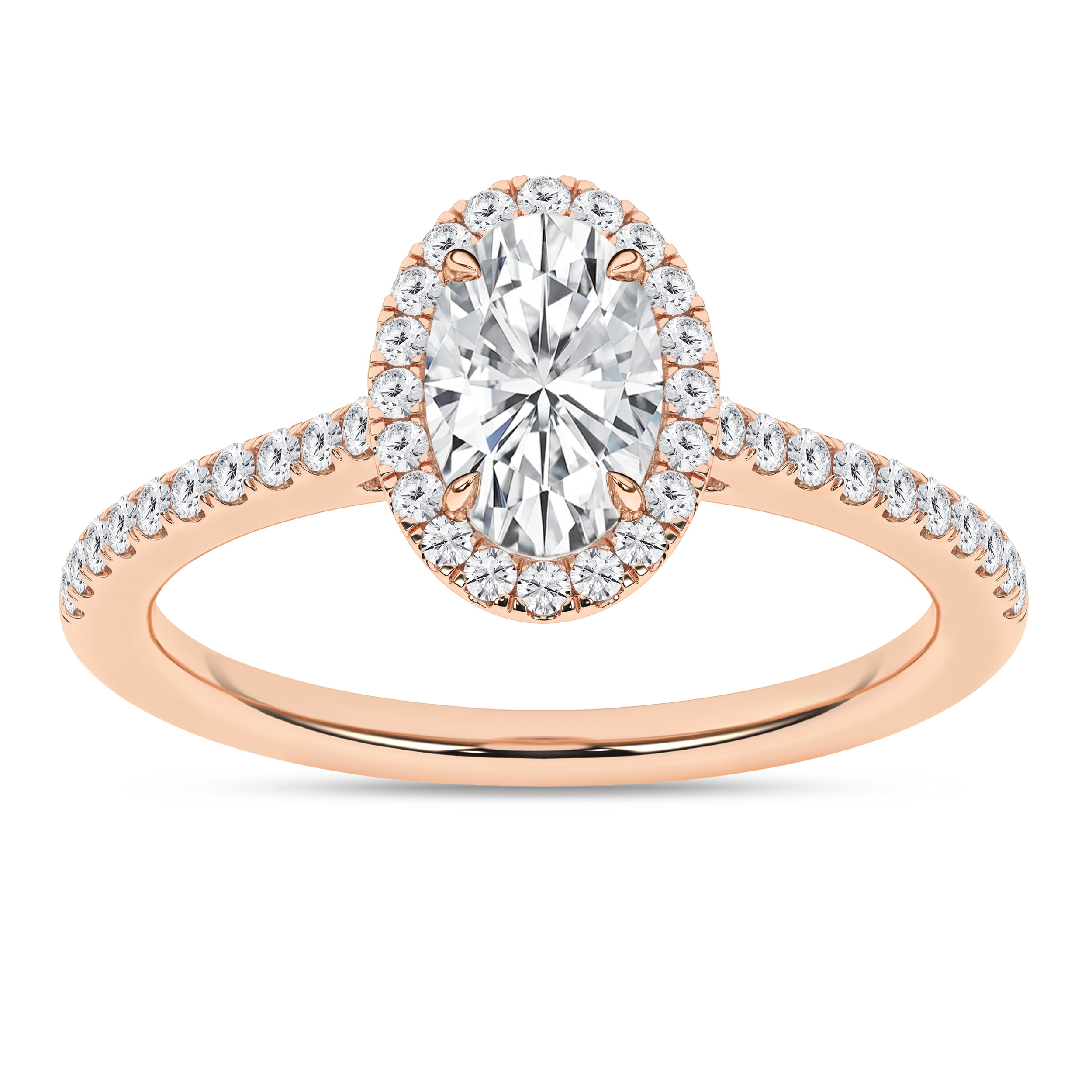 Lab Grown Halo Engagement Ring (Oval)/1Ct, 1.25Ctw