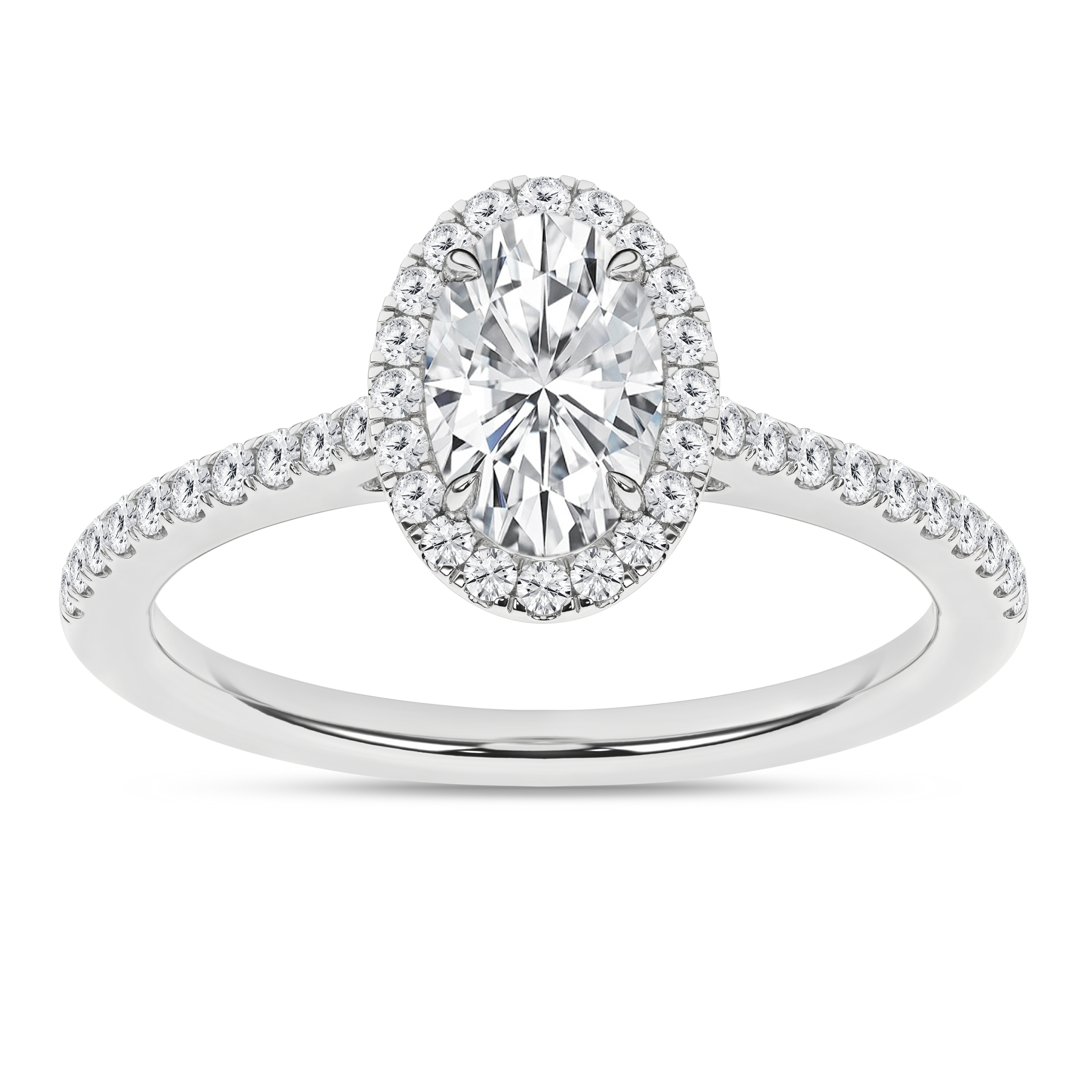 Lab Grown Halo Engagement Ring (Oval)/1Ct, 1.25Ctw