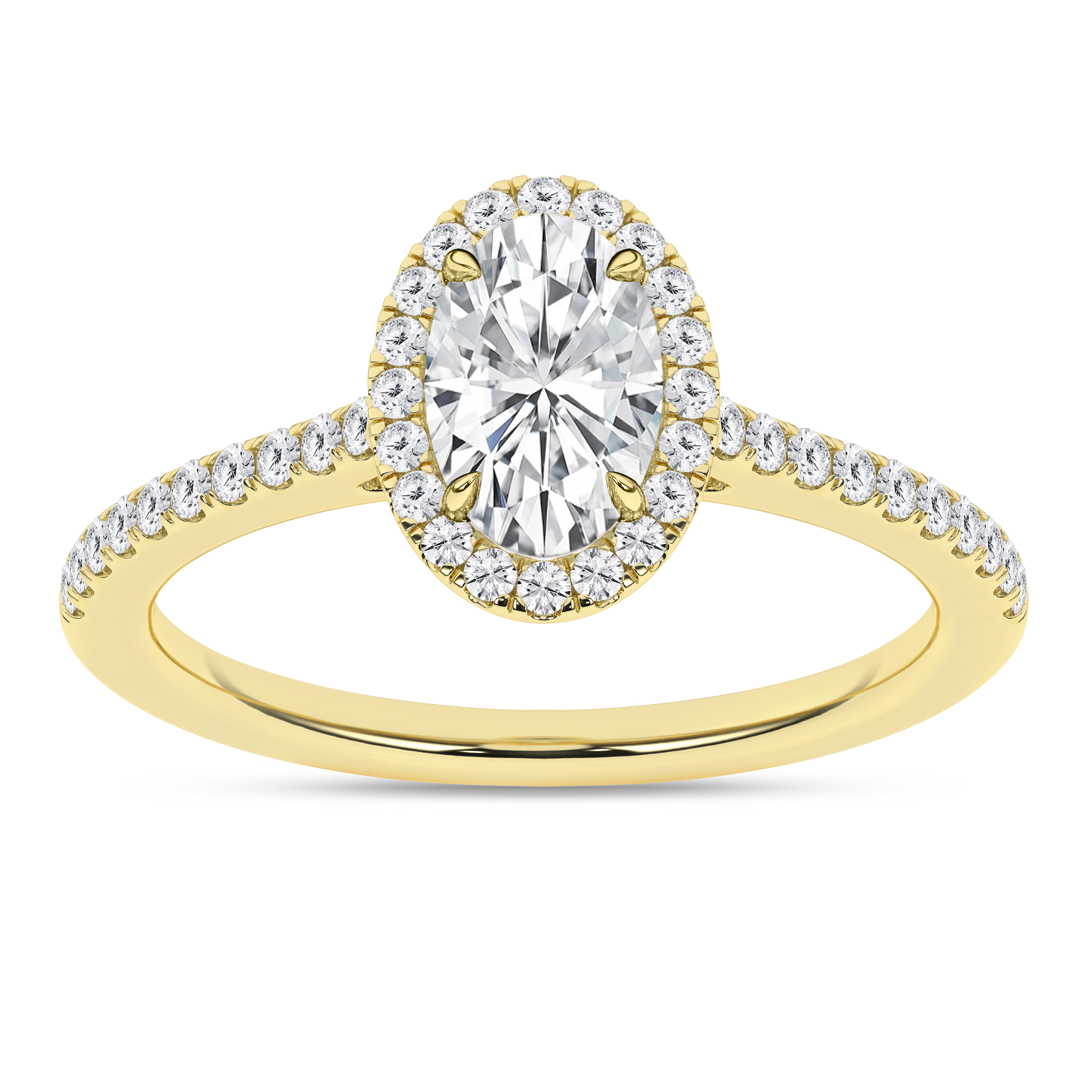 Lab Grown Halo Engagement Ring (Oval)/1Ct, 1.25Ctw