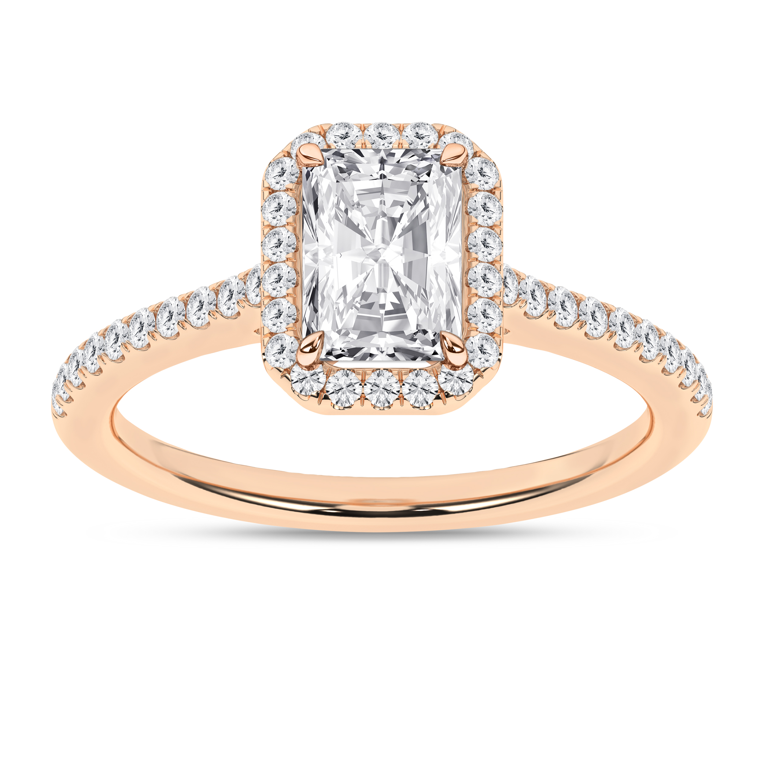 Lab Grown Halo Engagement Ring (Radiant)/1Ct, 1.25Ctw