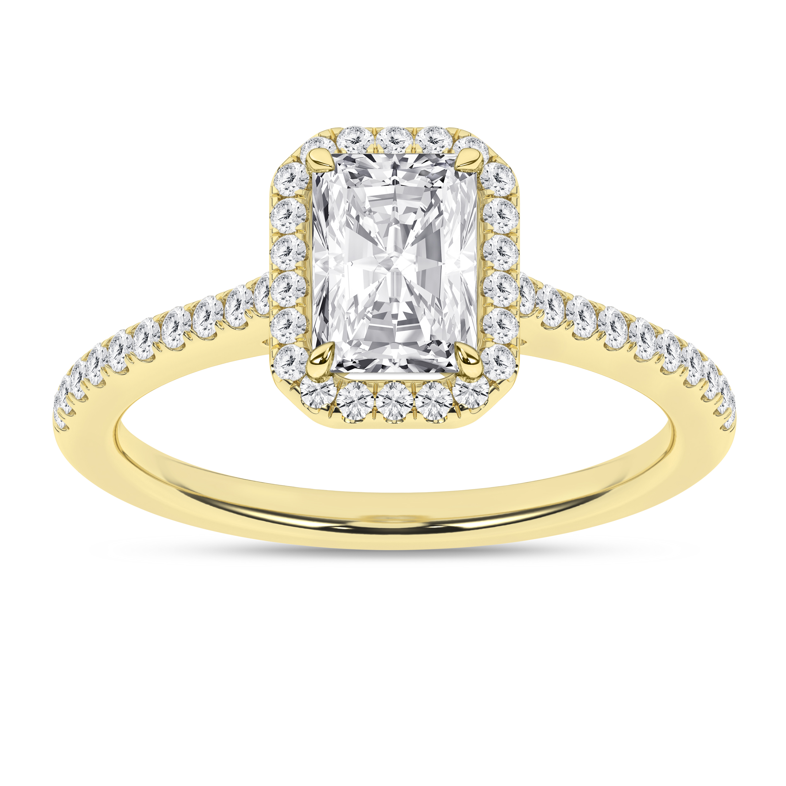 Lab Grown Halo Engagement Ring (Radiant)/1Ct, 1.25Ctw