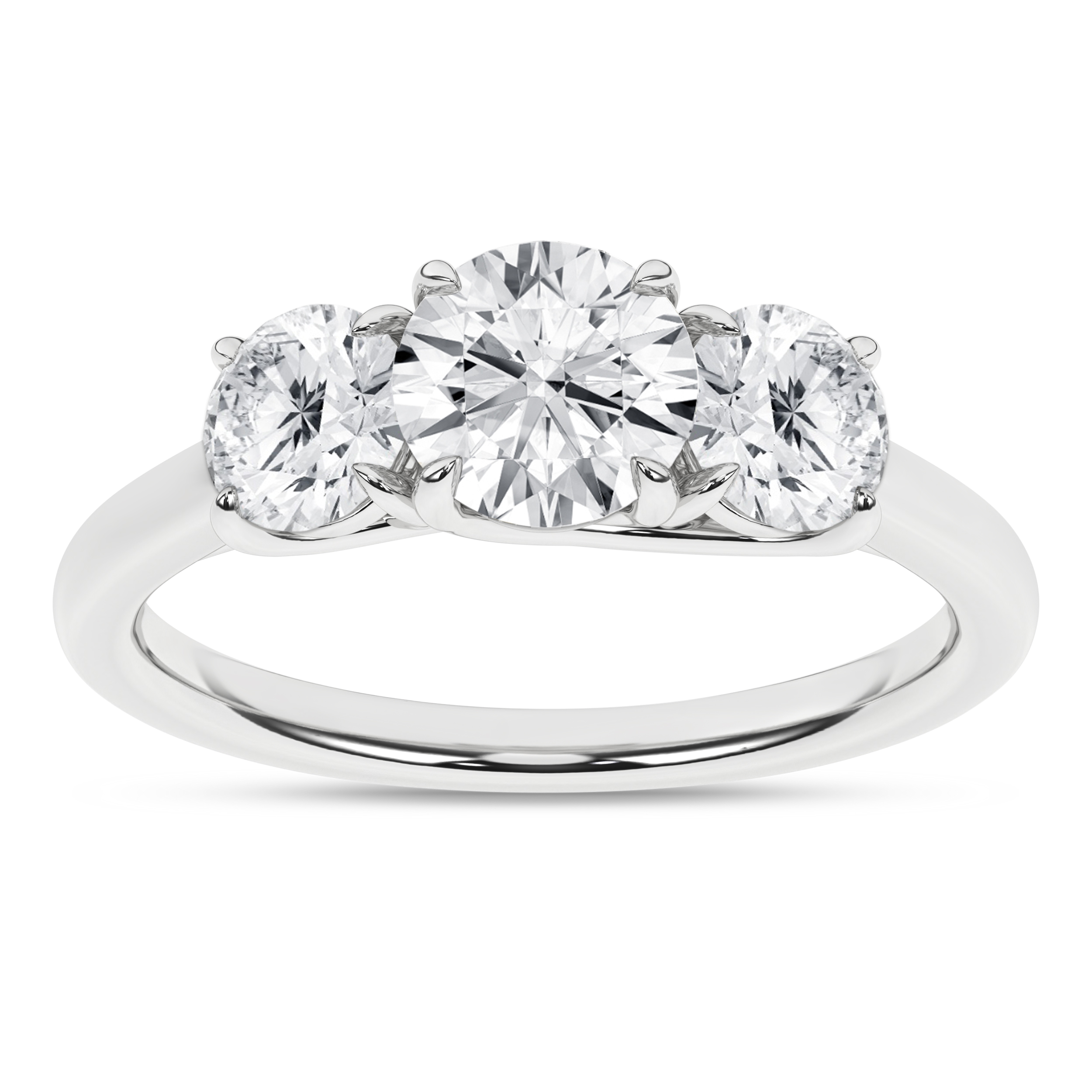 Lab Grown 3-Stone Ring (Round)/1Ct, 2Ctw