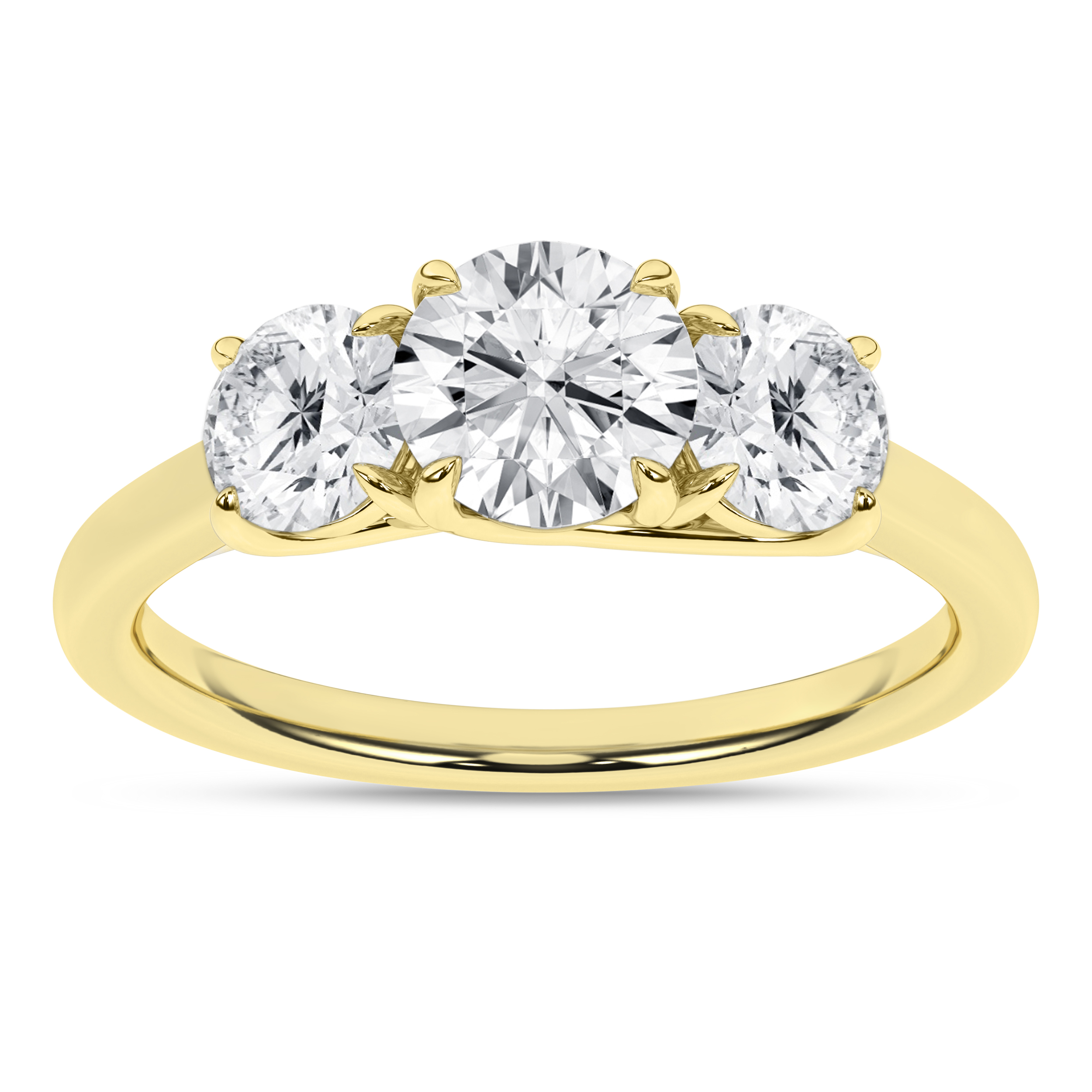 Lab Grown 3-Stone Ring (Round)/1Ct, 2Ctw
