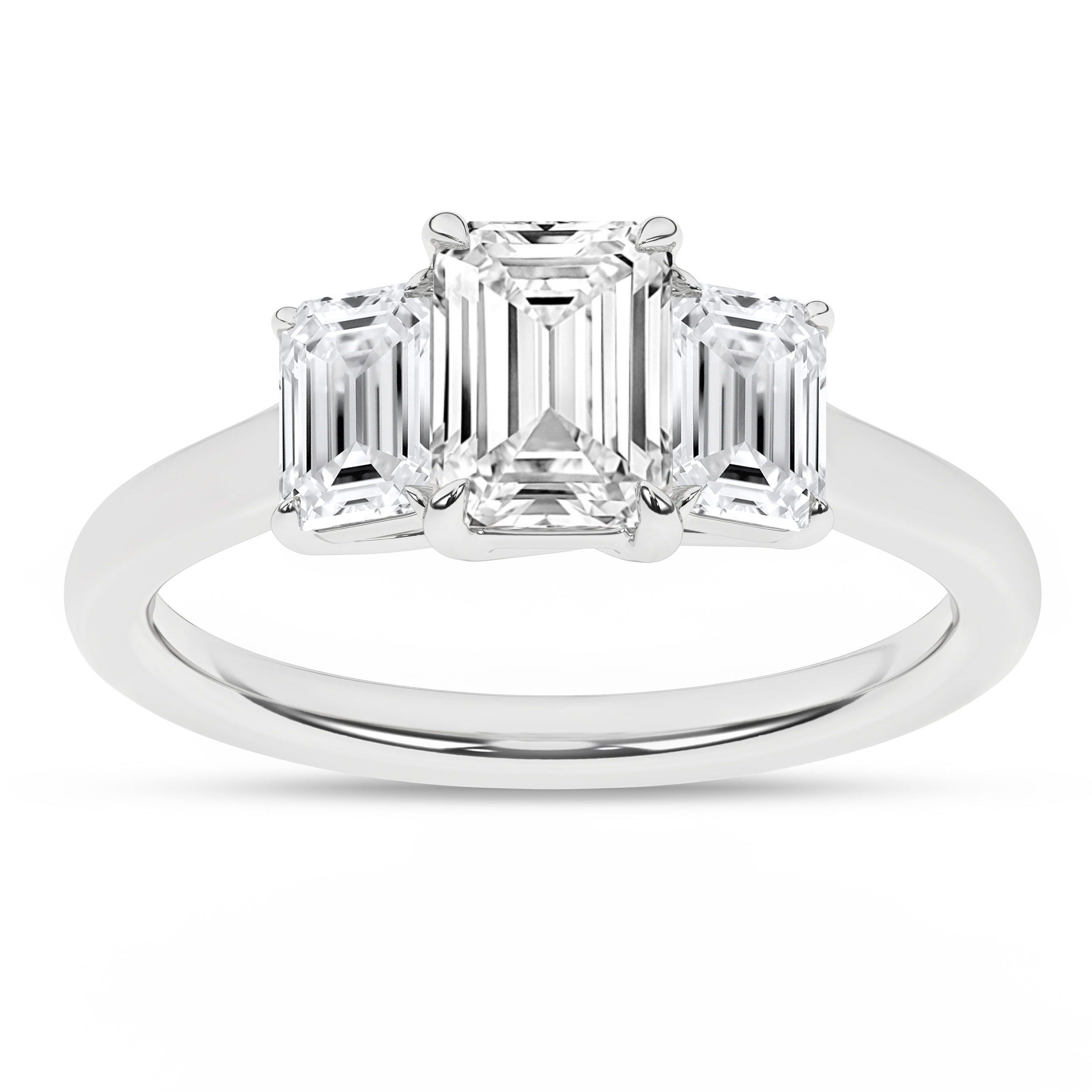 Lab Grown 3-Stone Ring (Emerald)/1Ct, 2Ctw