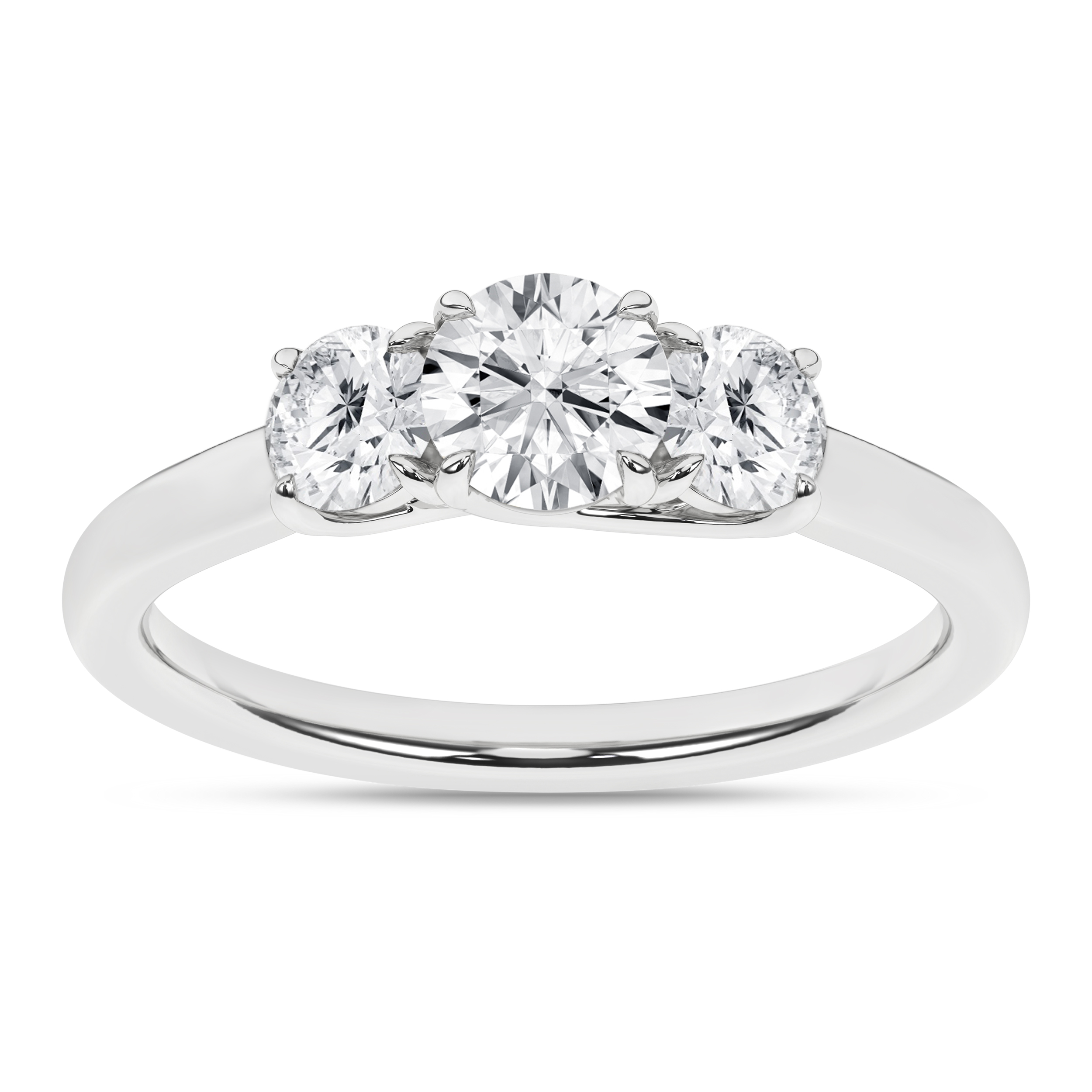 Lab Grown 3-Stone Ring (Round)/0.5Ct, 1Ctw