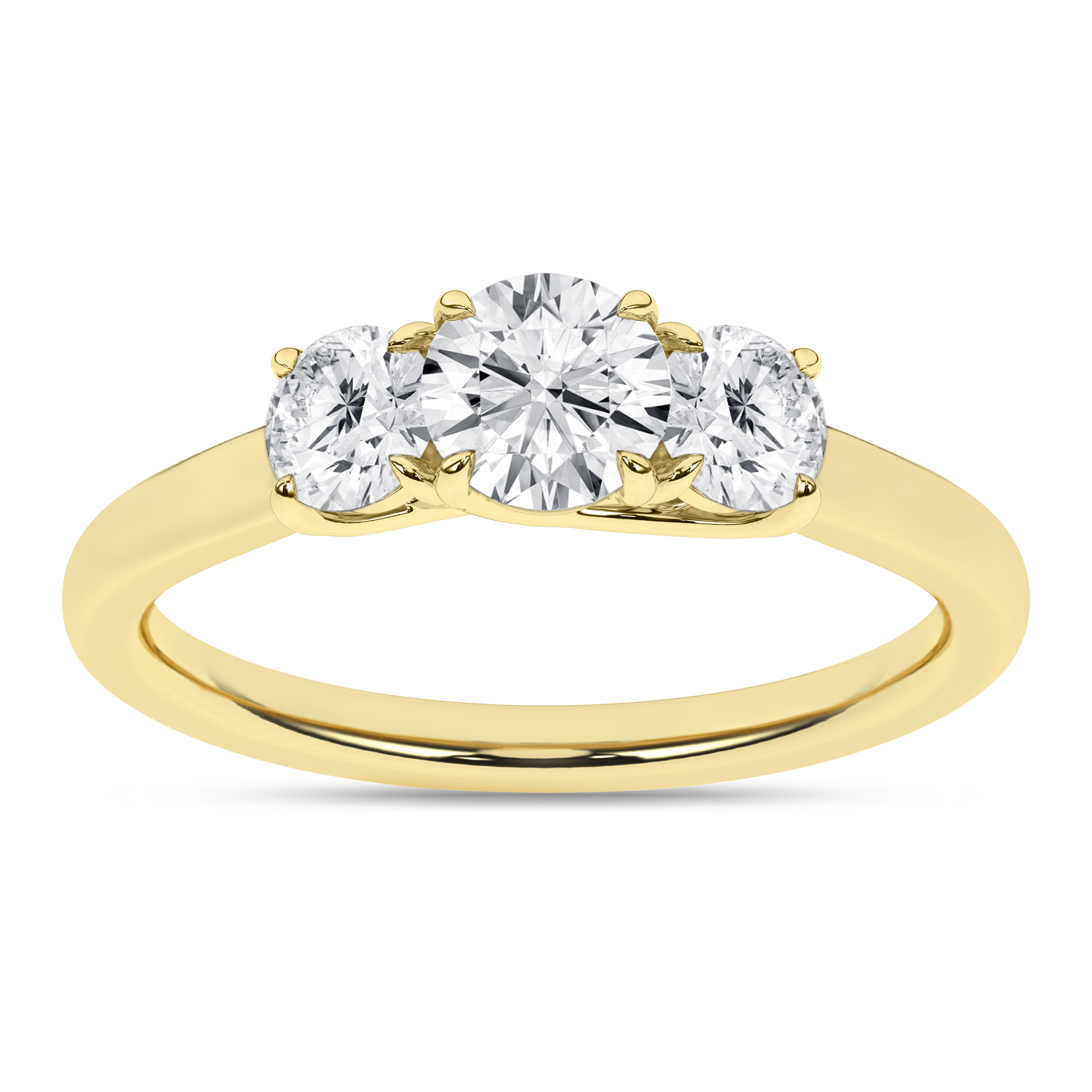 Lab Grown 3-Stone Ring (Round)/0.5Ct, 1Ctw