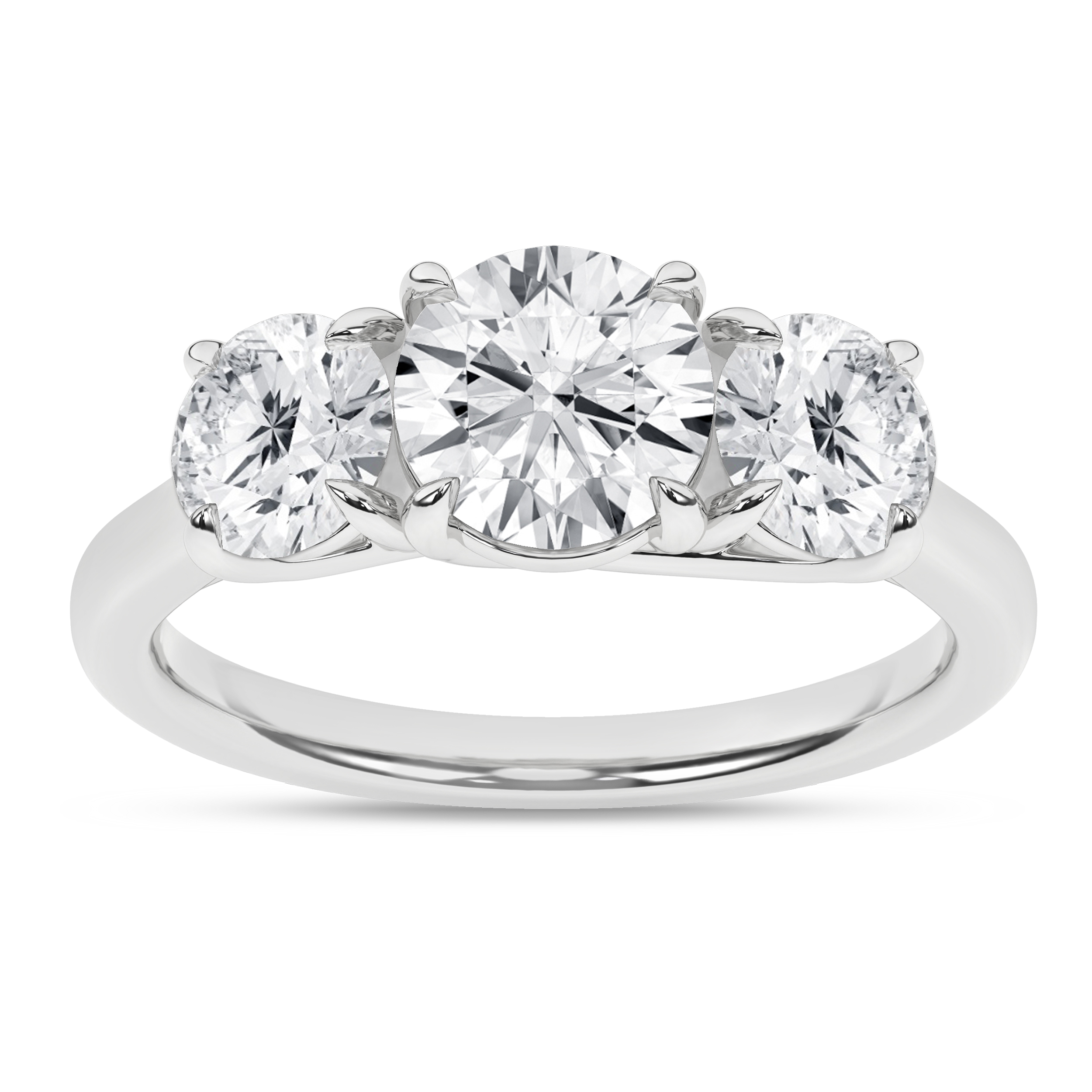 Lab Grown 3-Stone Ring (Round)/1.5Ct, 3Ctw