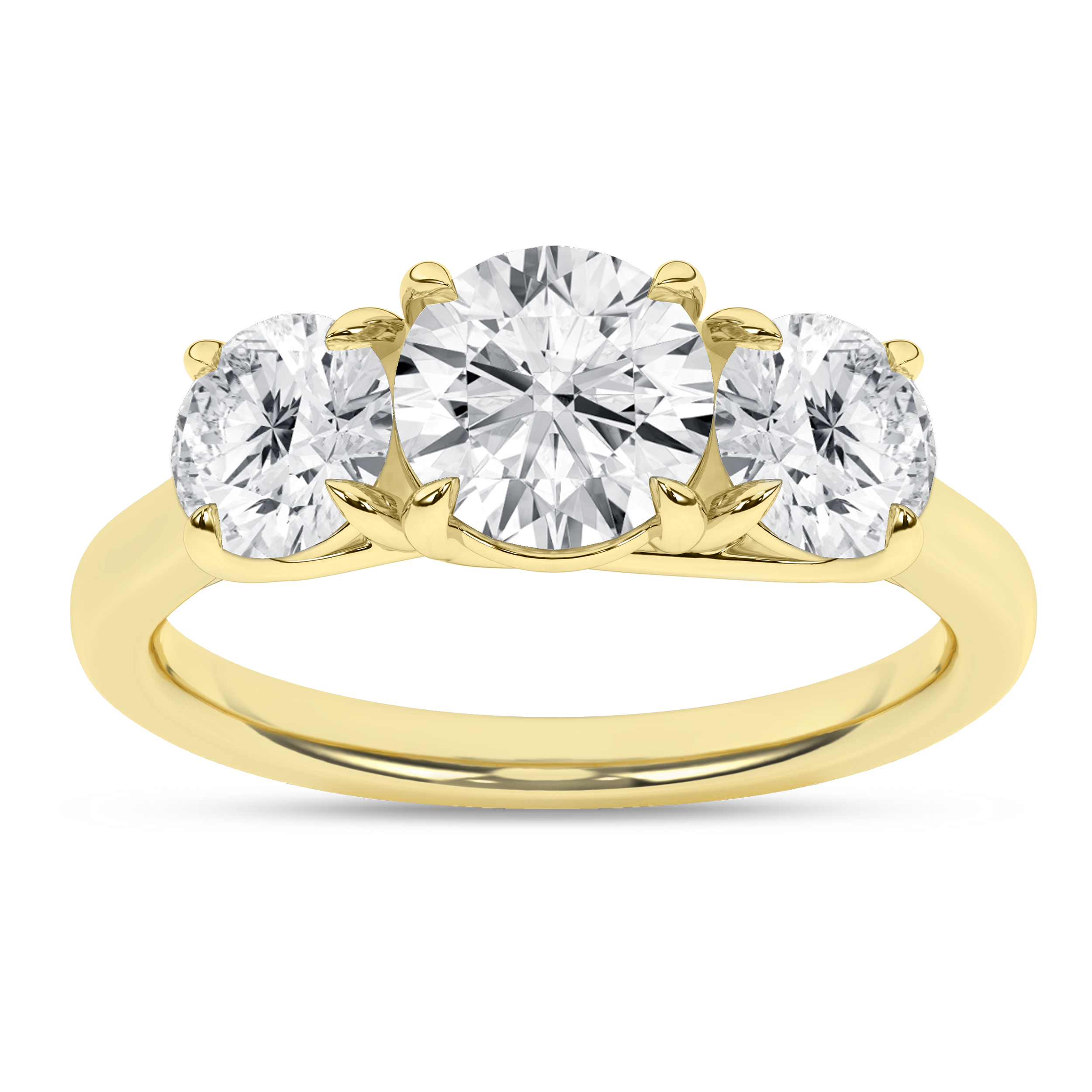 Lab Grown 3-Stone Ring (Round)/1.5Ct, 3Ctw