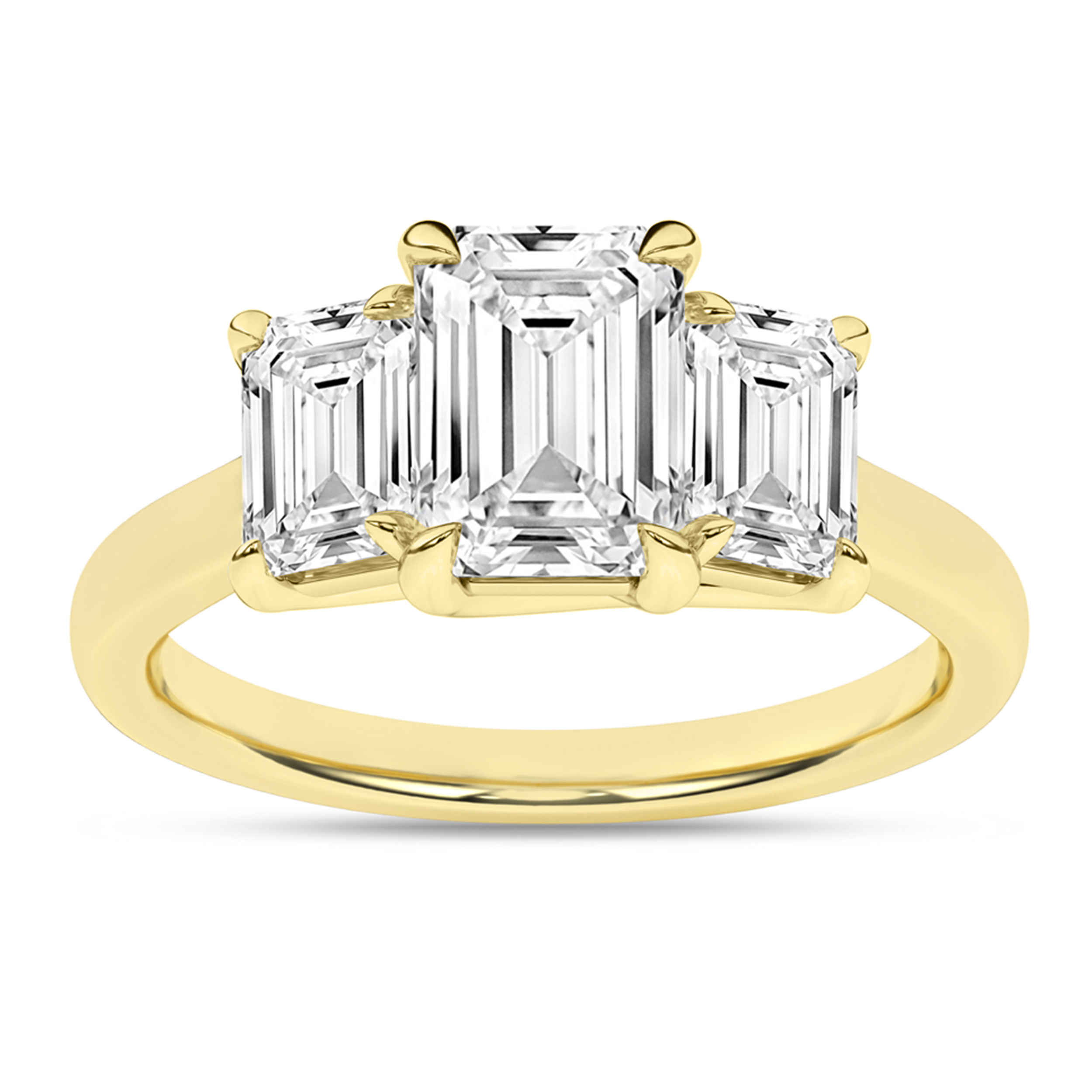 Lab Grown 3-Stone Ring (Emerald)/1.5Ct, 3Ctw