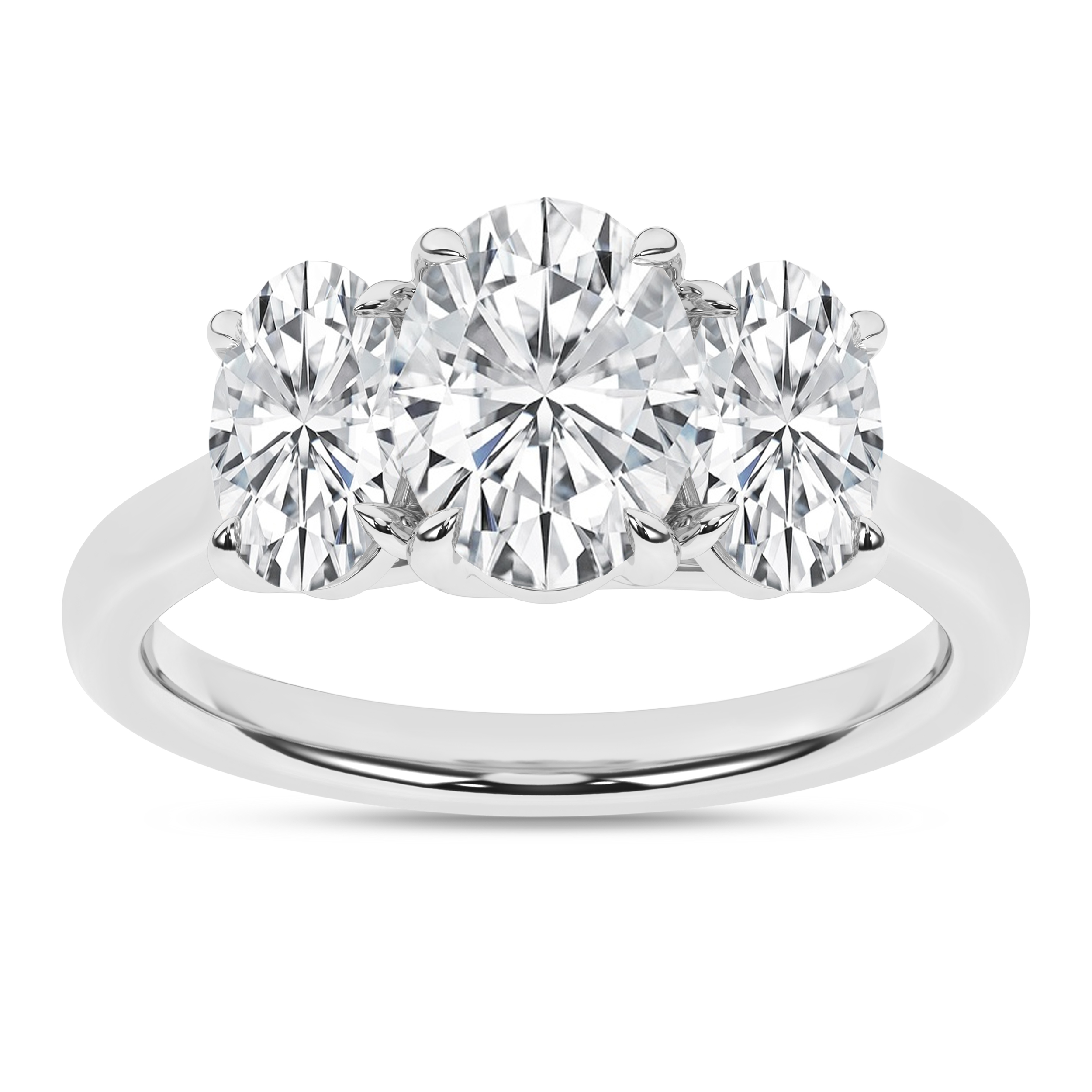 Lab Grown 3-Stone Ring (Oval)/1.5Ct, 3Ctw