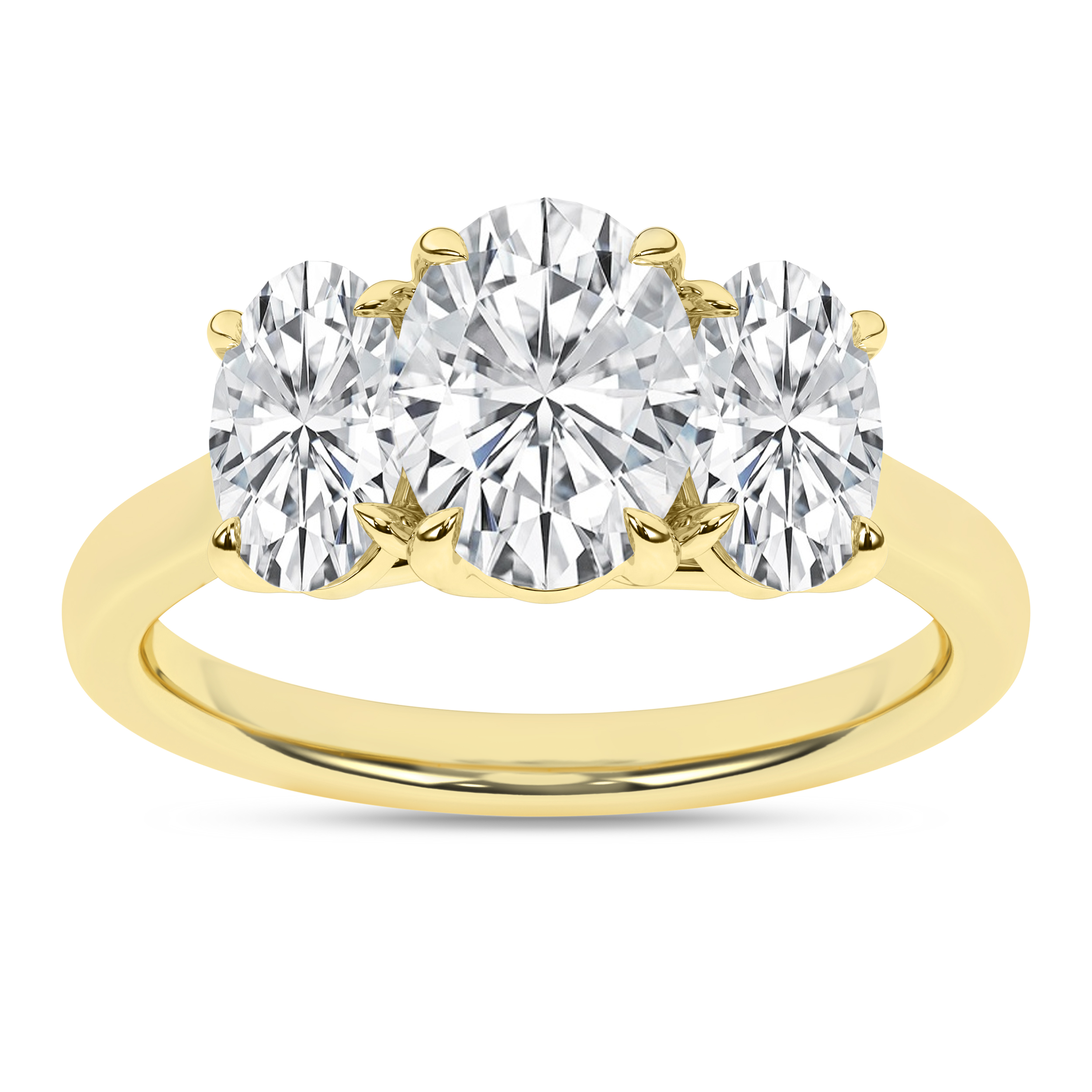 Lab Grown 3-Stone Ring (Oval)/1.5Ct, 3Ctw