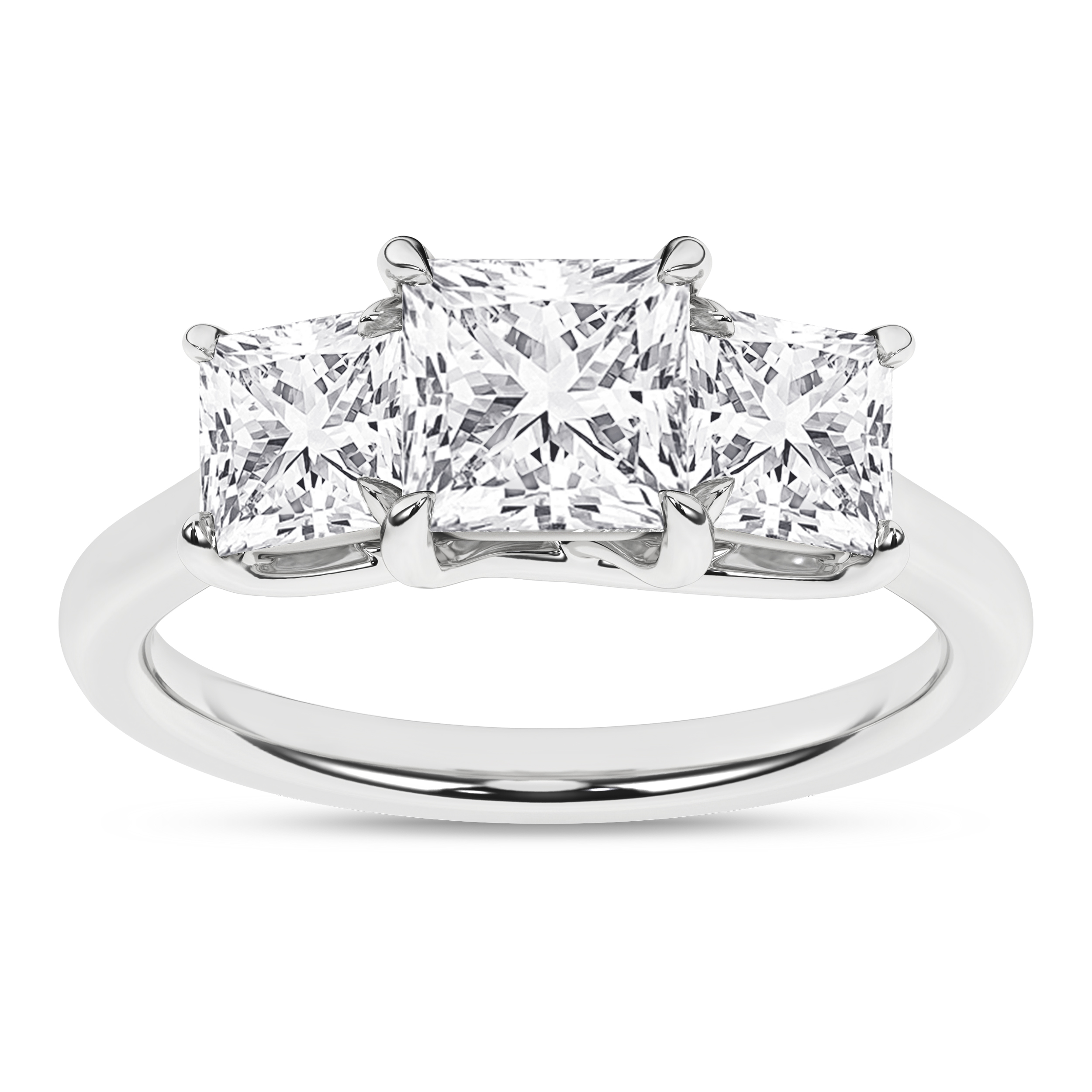 Lab Grown 3-Stone Ring (Princess)/1.5Ct, 3Ctw