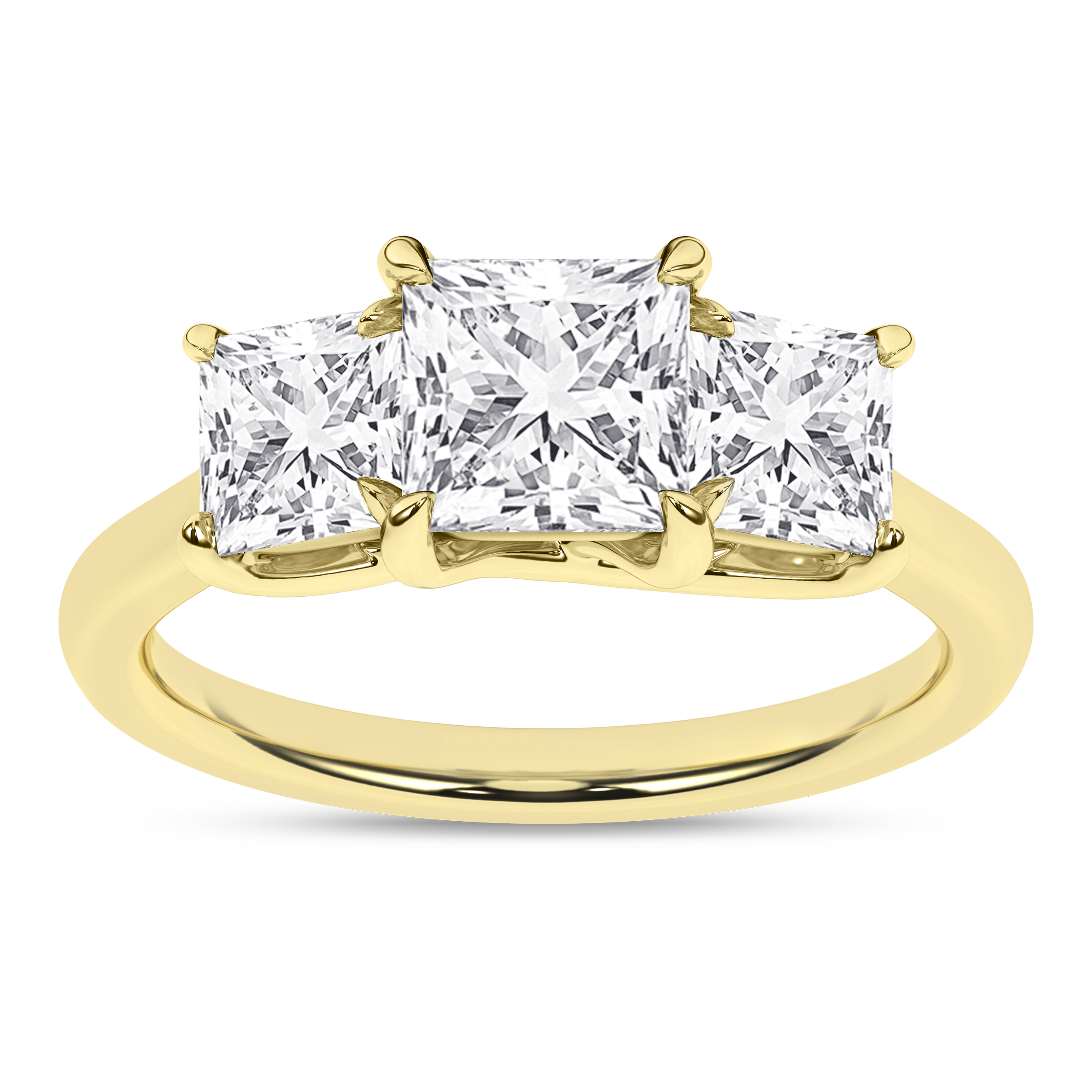 Lab Grown 3-Stone Ring (Princess)/1.5Ct, 3Ctw