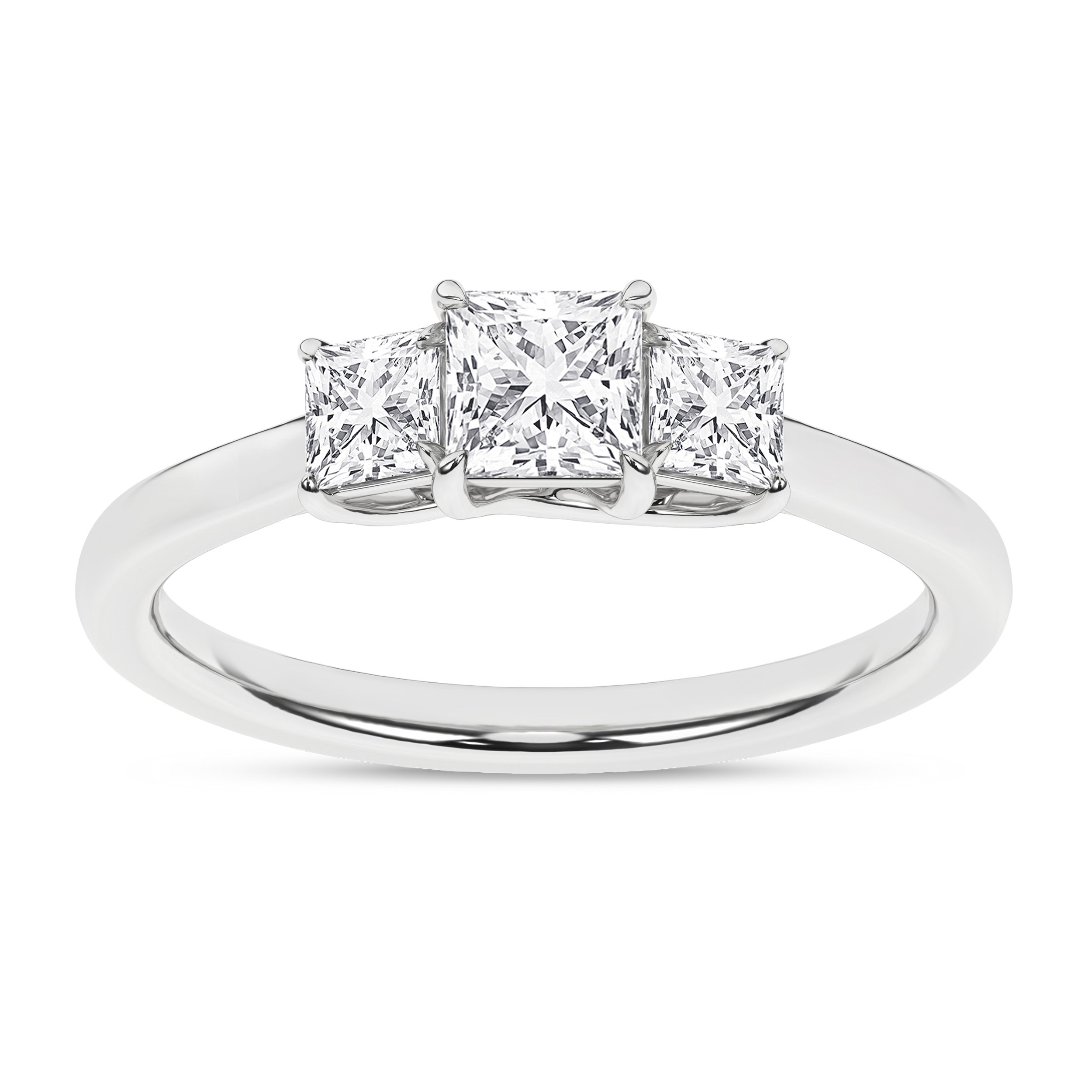 Lab Grown 3-Stone Ring (Princess)/0.5Ct, 1Ctw