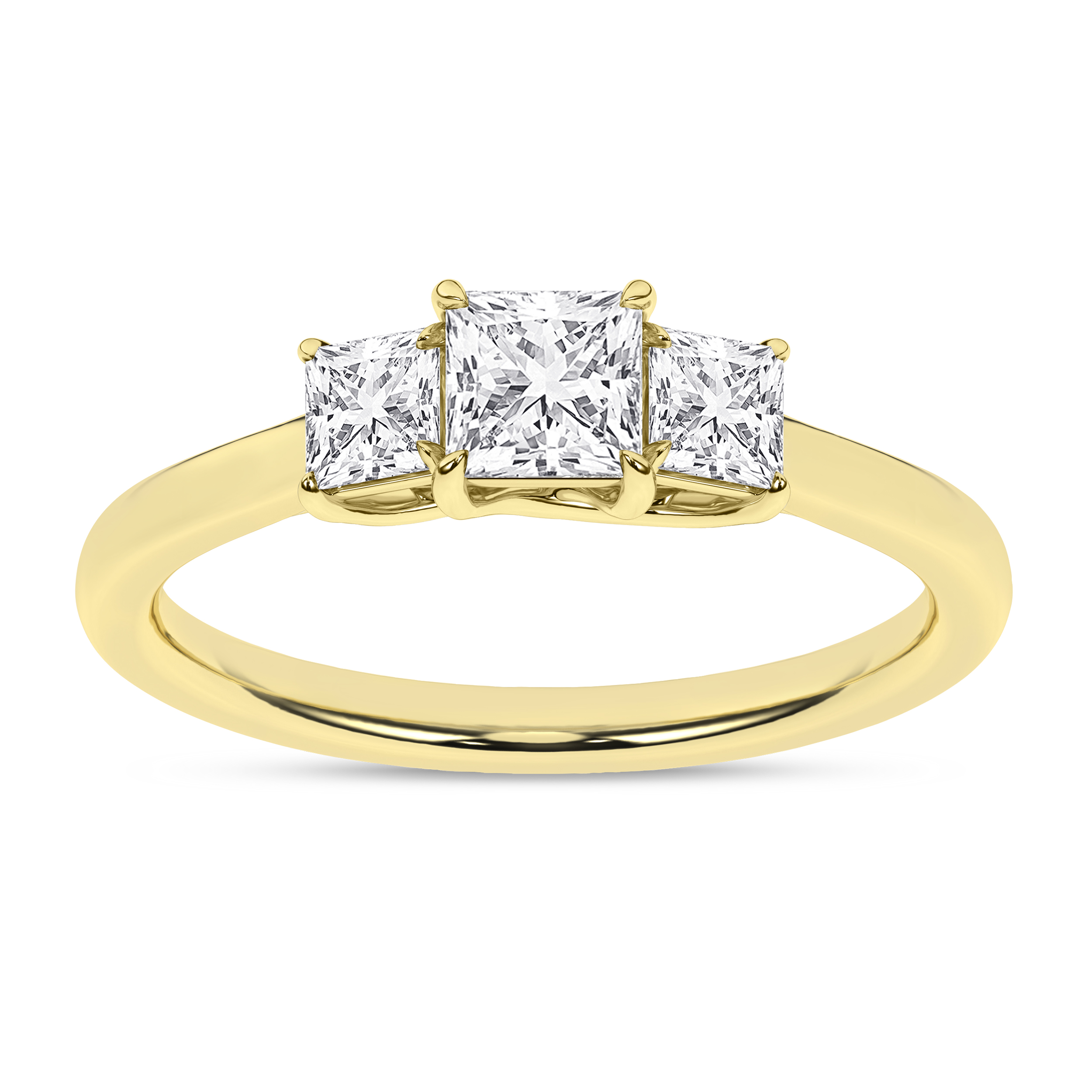 Lab Grown 3-Stone Ring (Princess)/0.5Ct, 1Ctw