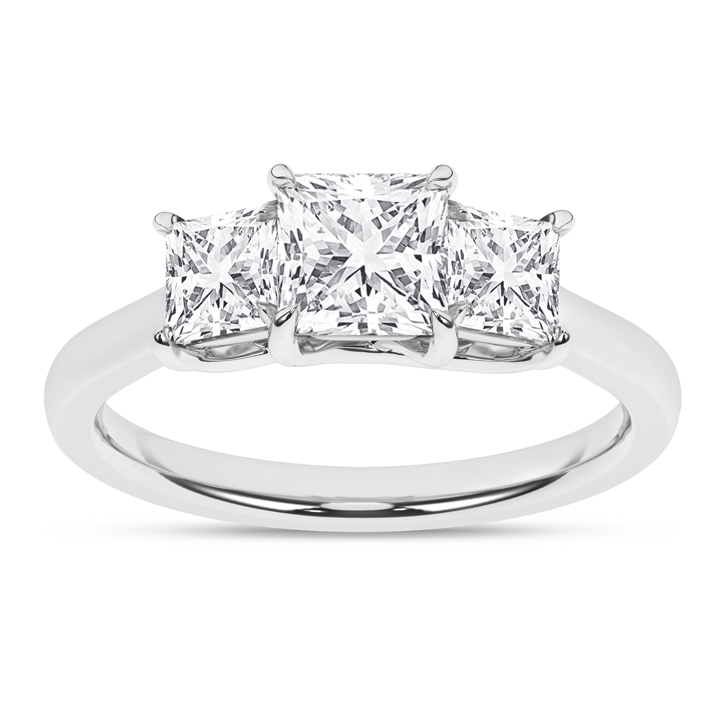 Lab Grown 3-Stone Ring (Princess)/1Ct, 2Ctw