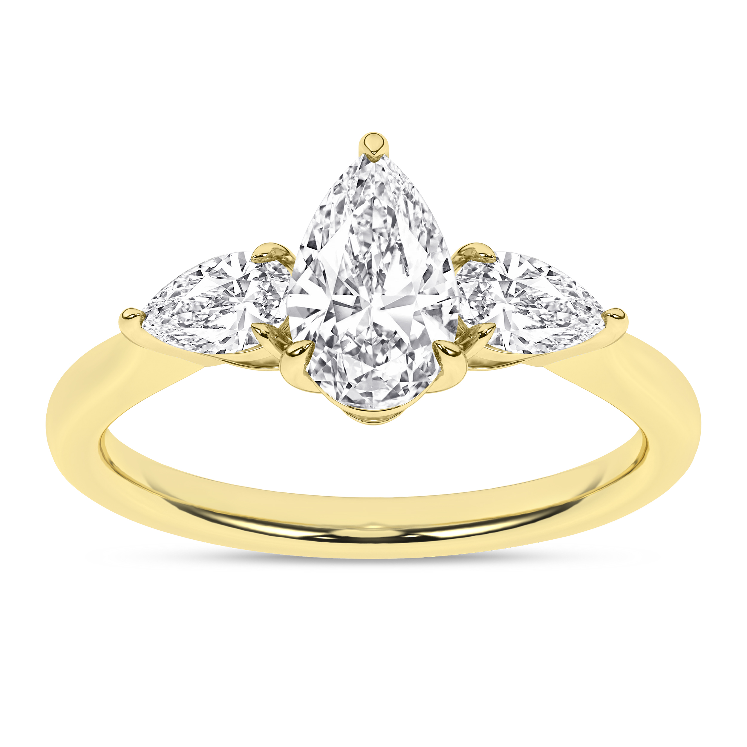 Lab Grown 3-Stone Ring (Pear)/1Ct, 1.5Ctw