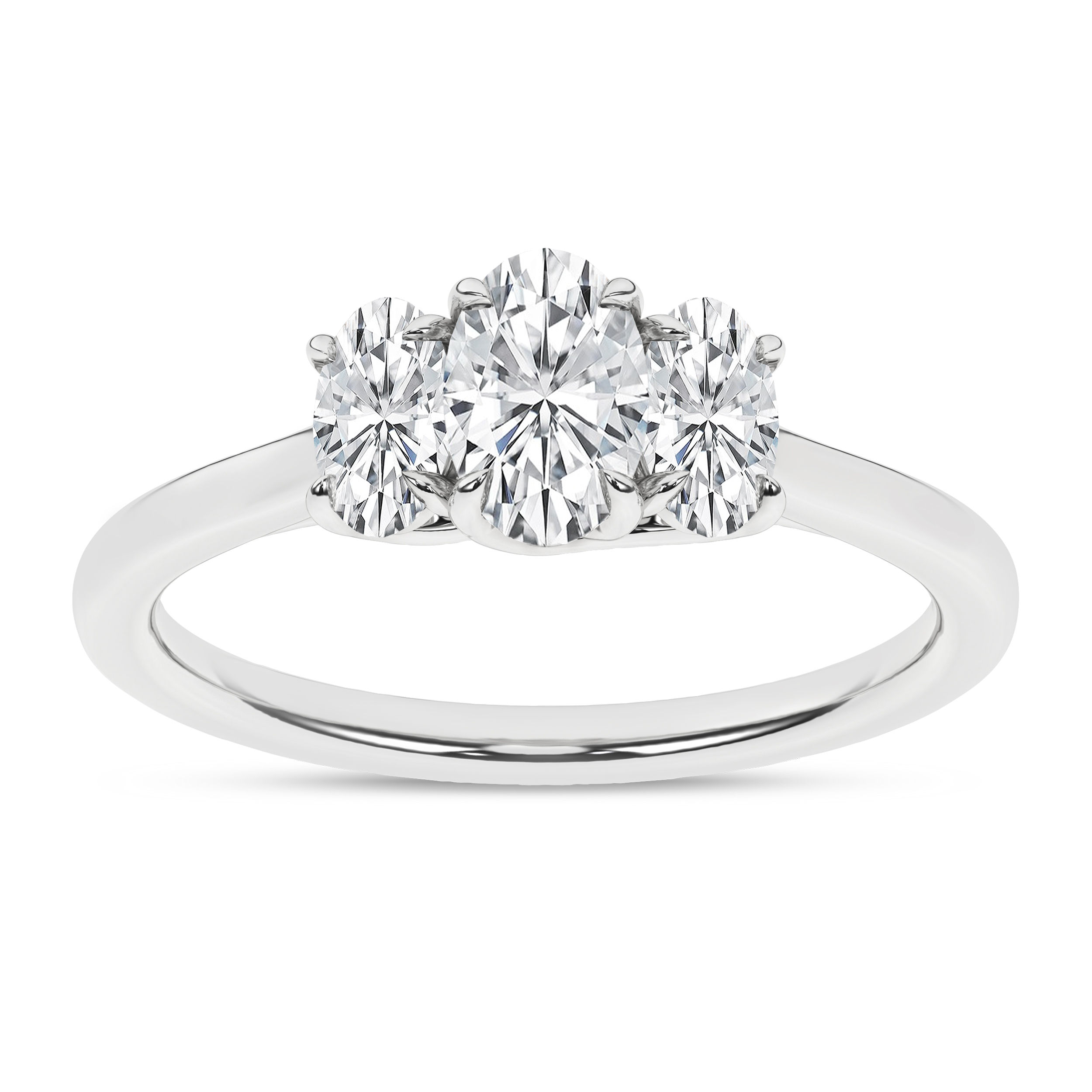 Lab Grown 3-Stone Ring (Oval)/0.5Ct, 1Ctw