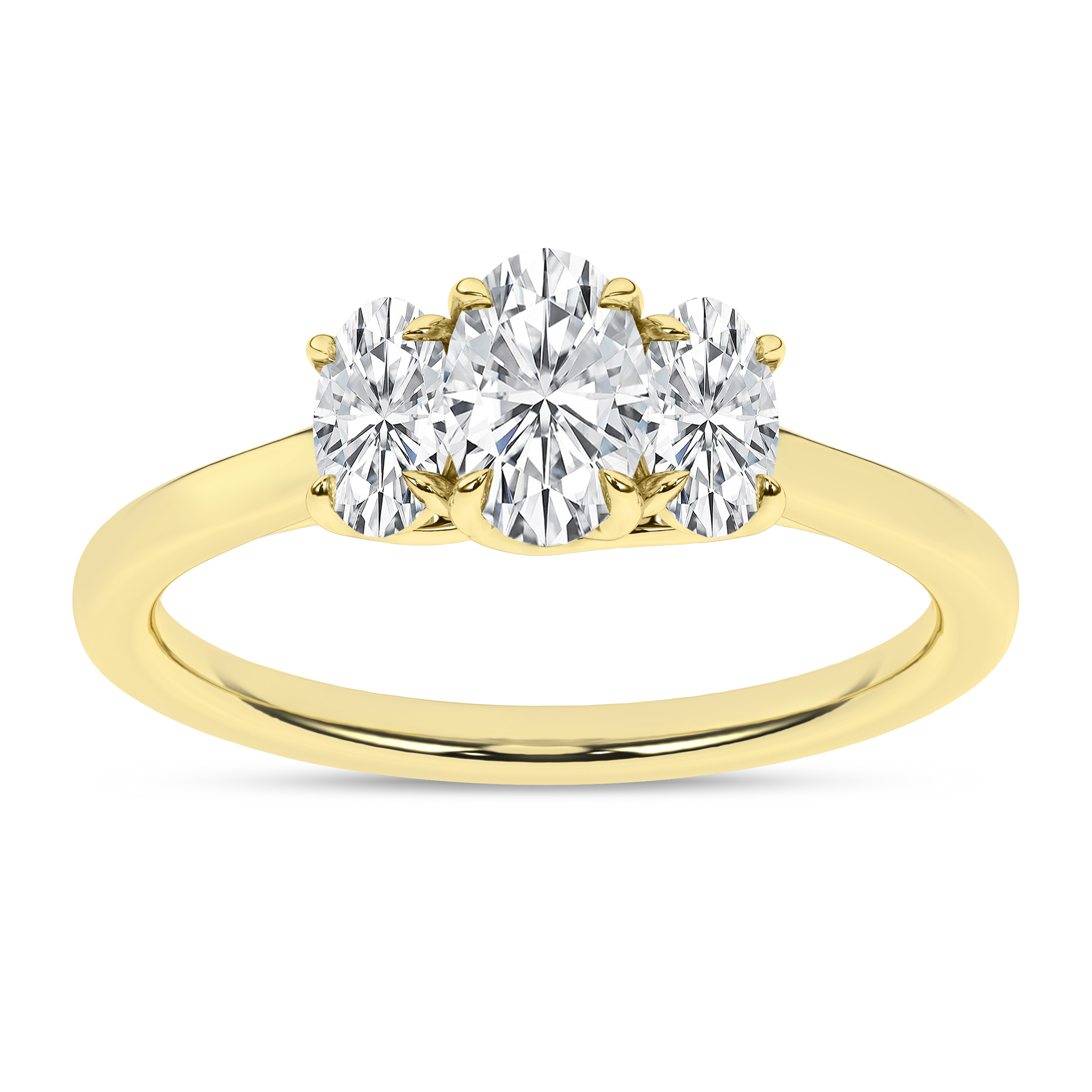 Lab Grown 3-Stone Ring (Oval)/0.5Ct, 1Ctw