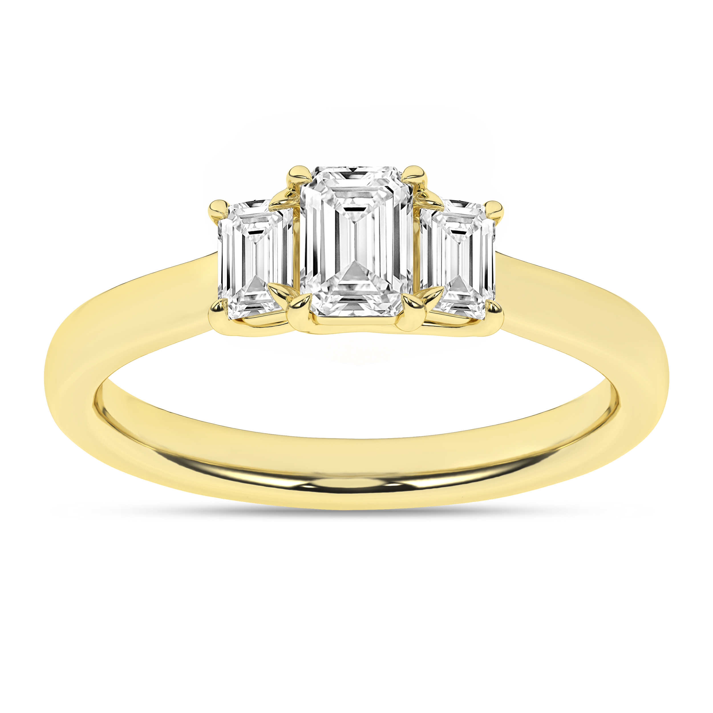 Lab Grown 3-Stone Ring (Emerald)/0.5Ct, 1Ctw