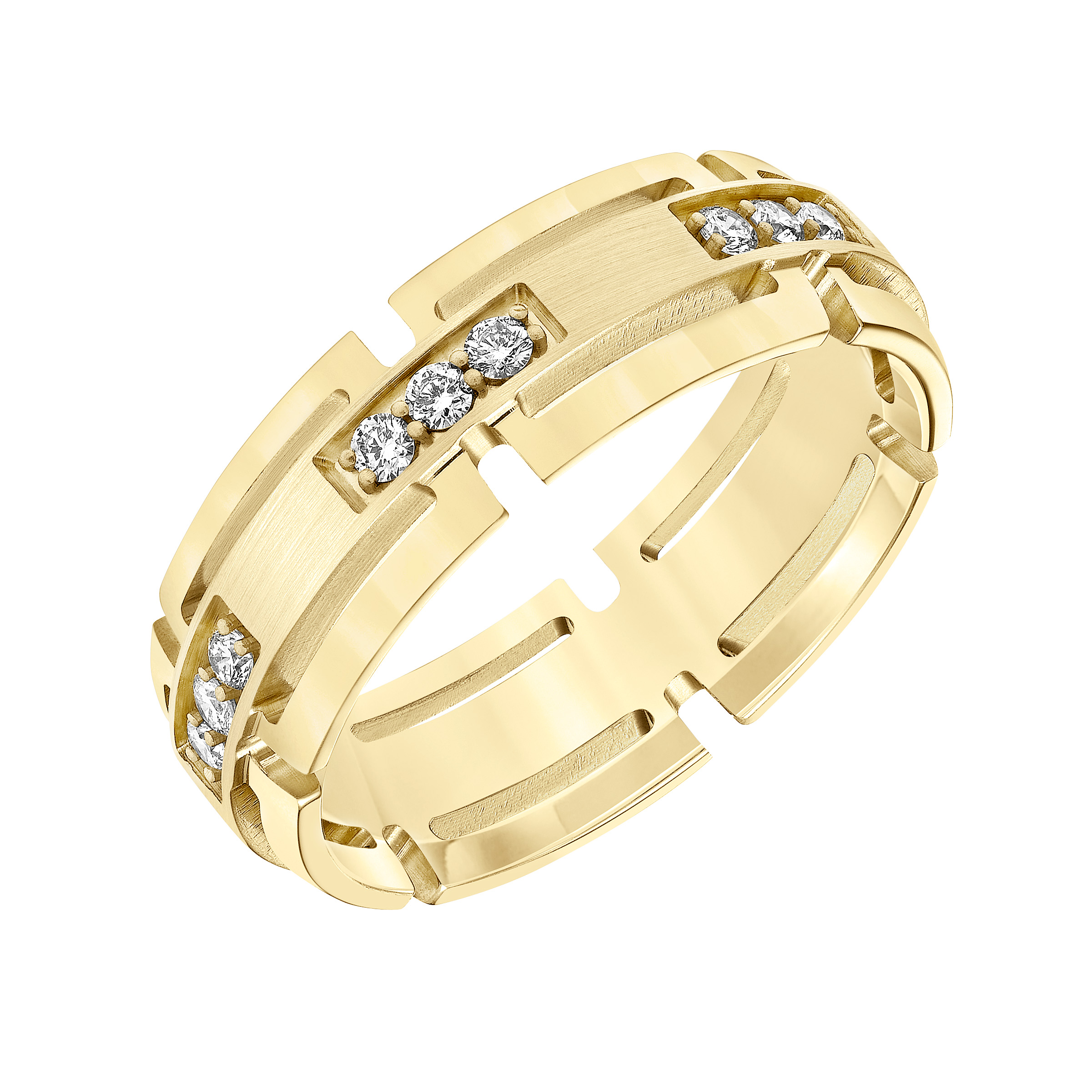 7MM Engraved Diamond Ring