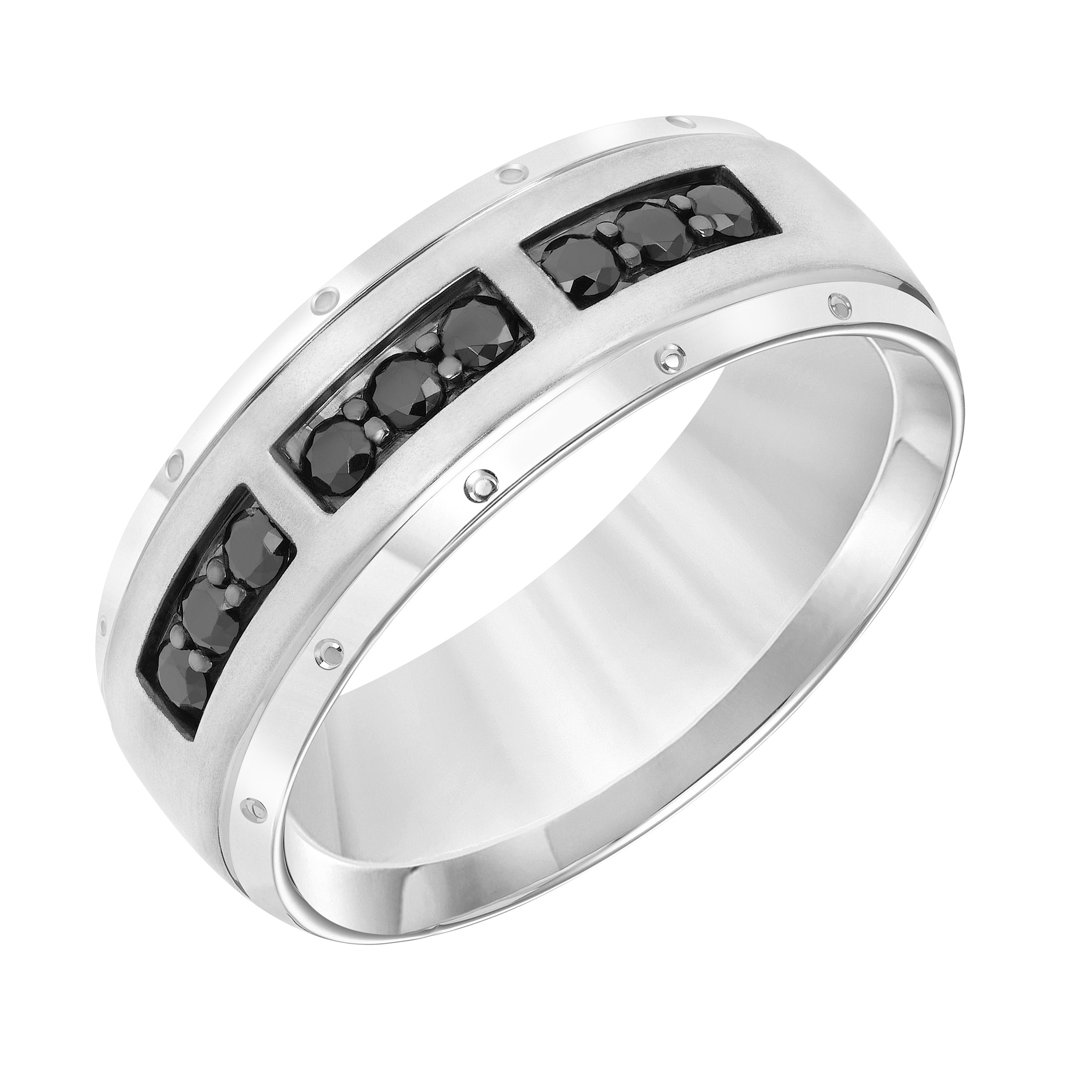 8MM Engraved Diamond Ring