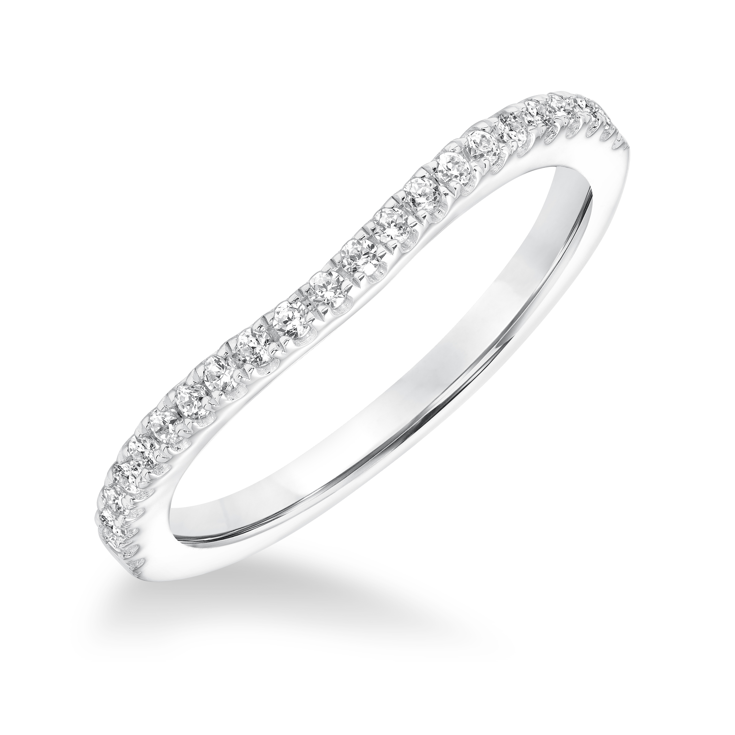 Diamond Curved Wedding Band