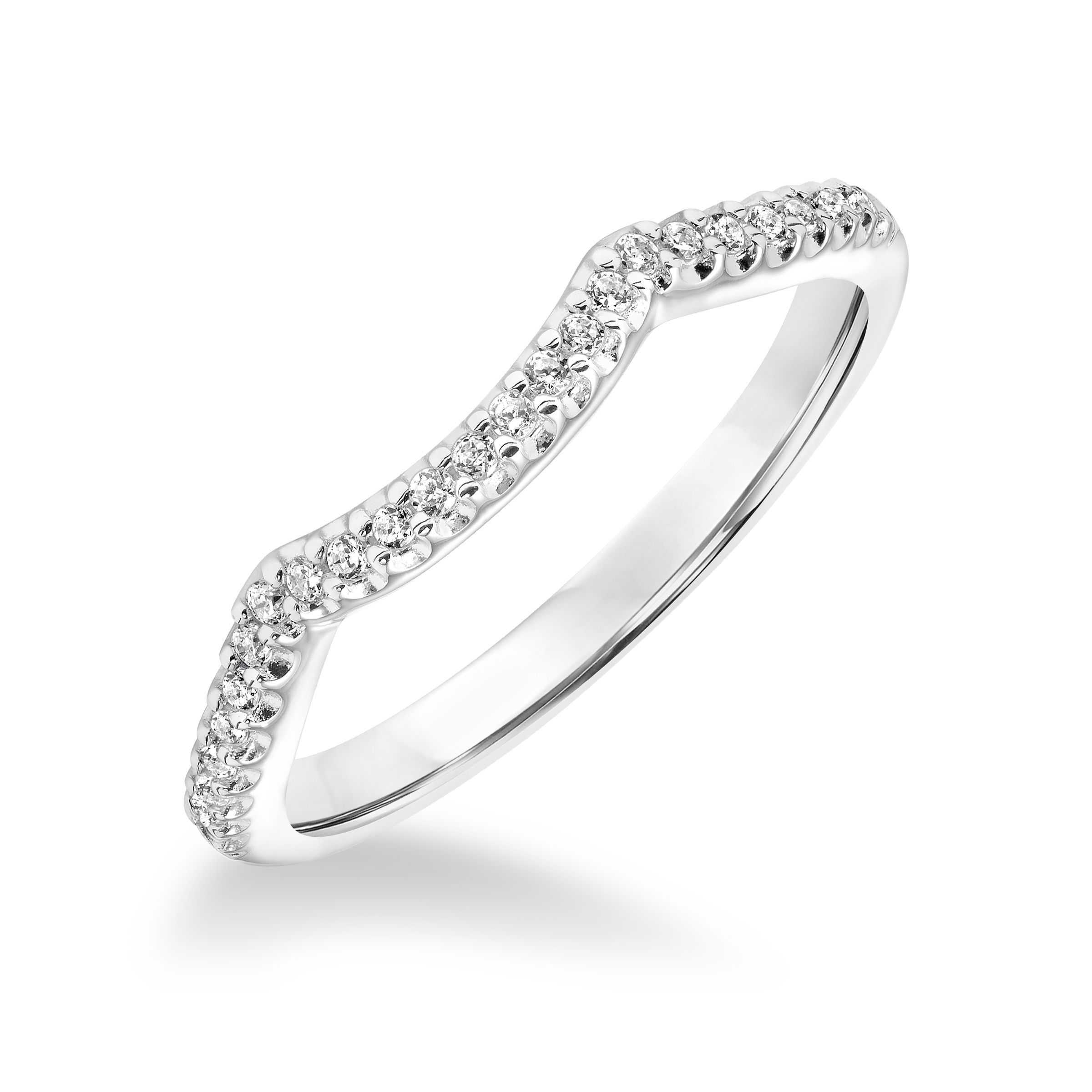 Diamond Curved Wedding Band