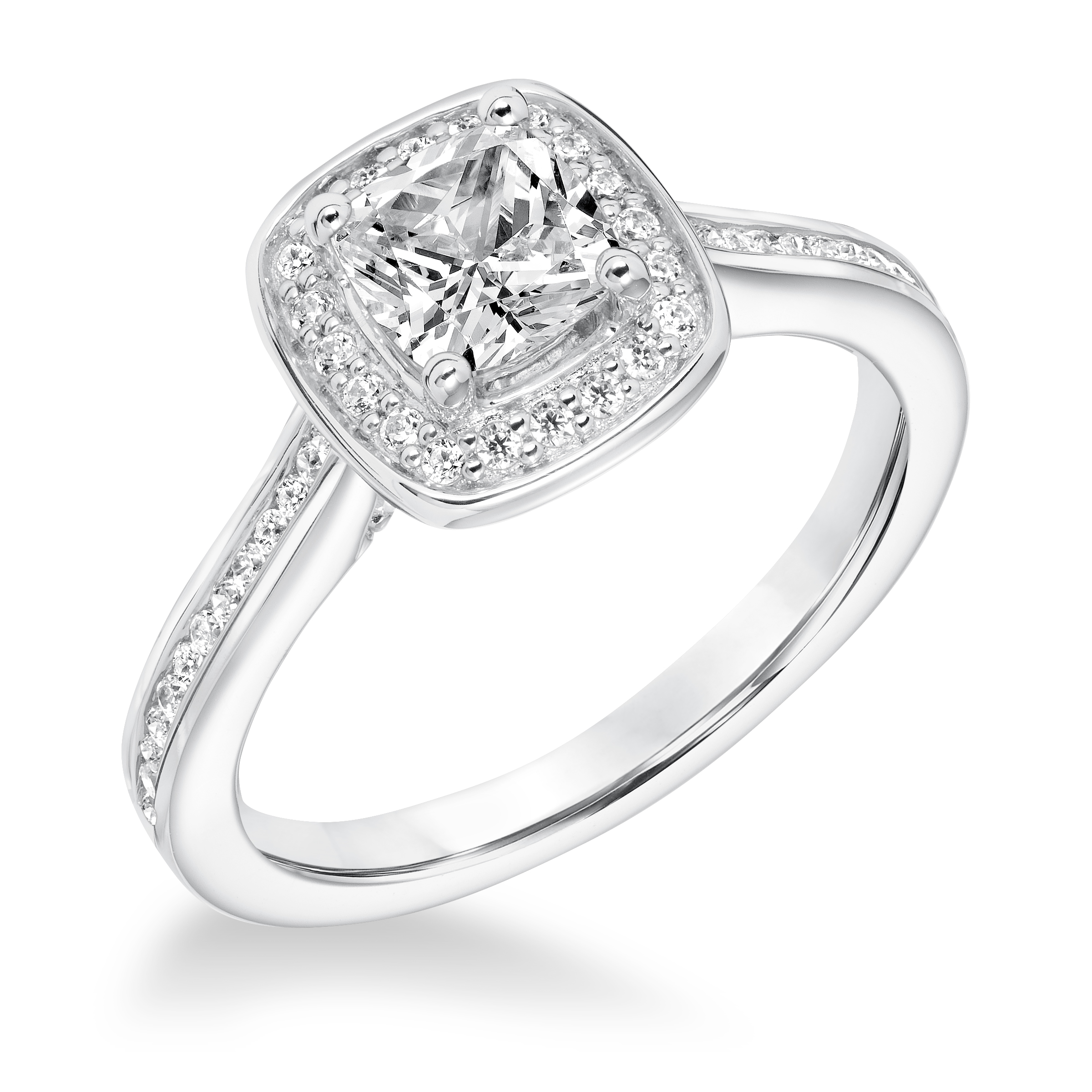 Classic Diamond Halo Engagement Ring