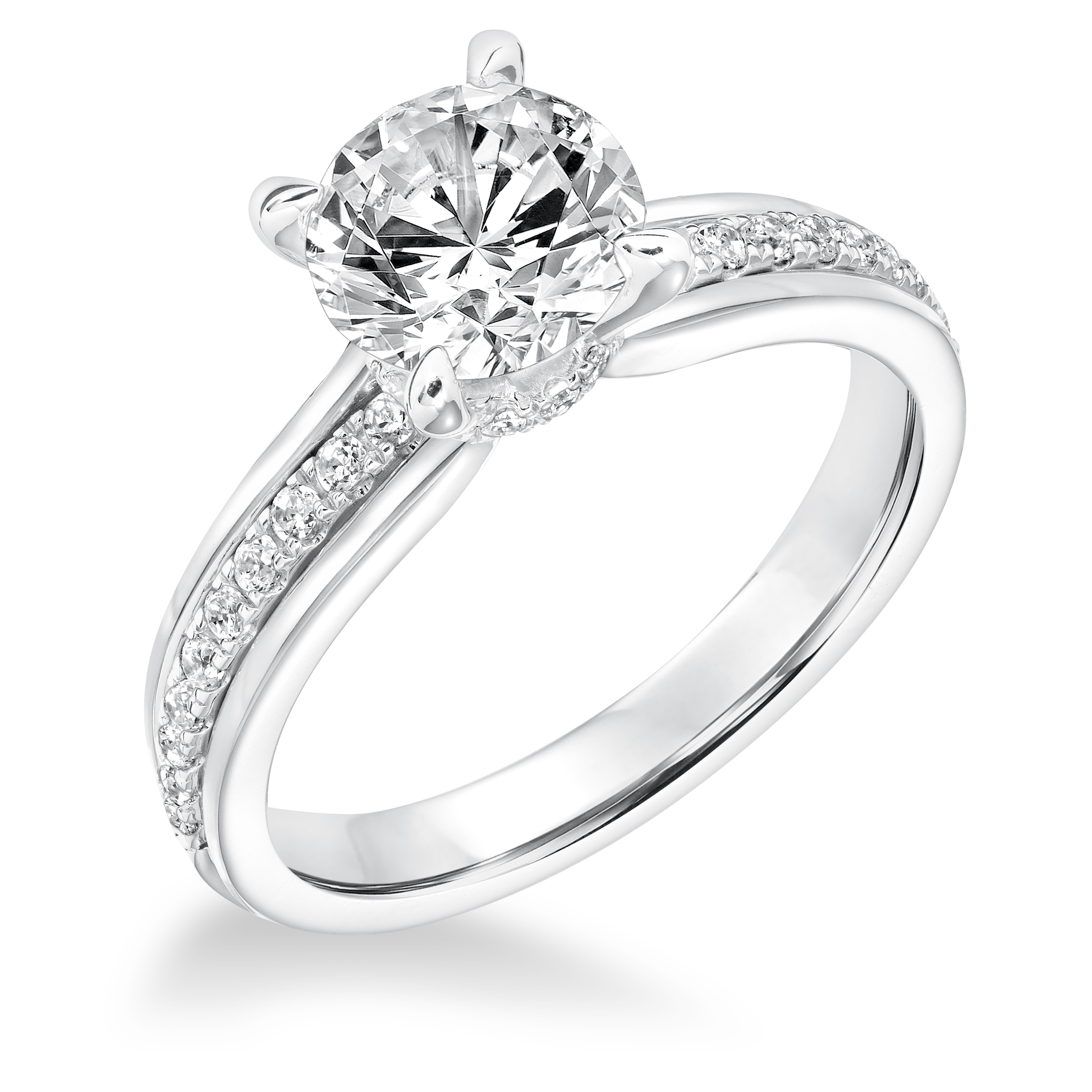 Contemporary Diamond Prong Set Engagement Ring