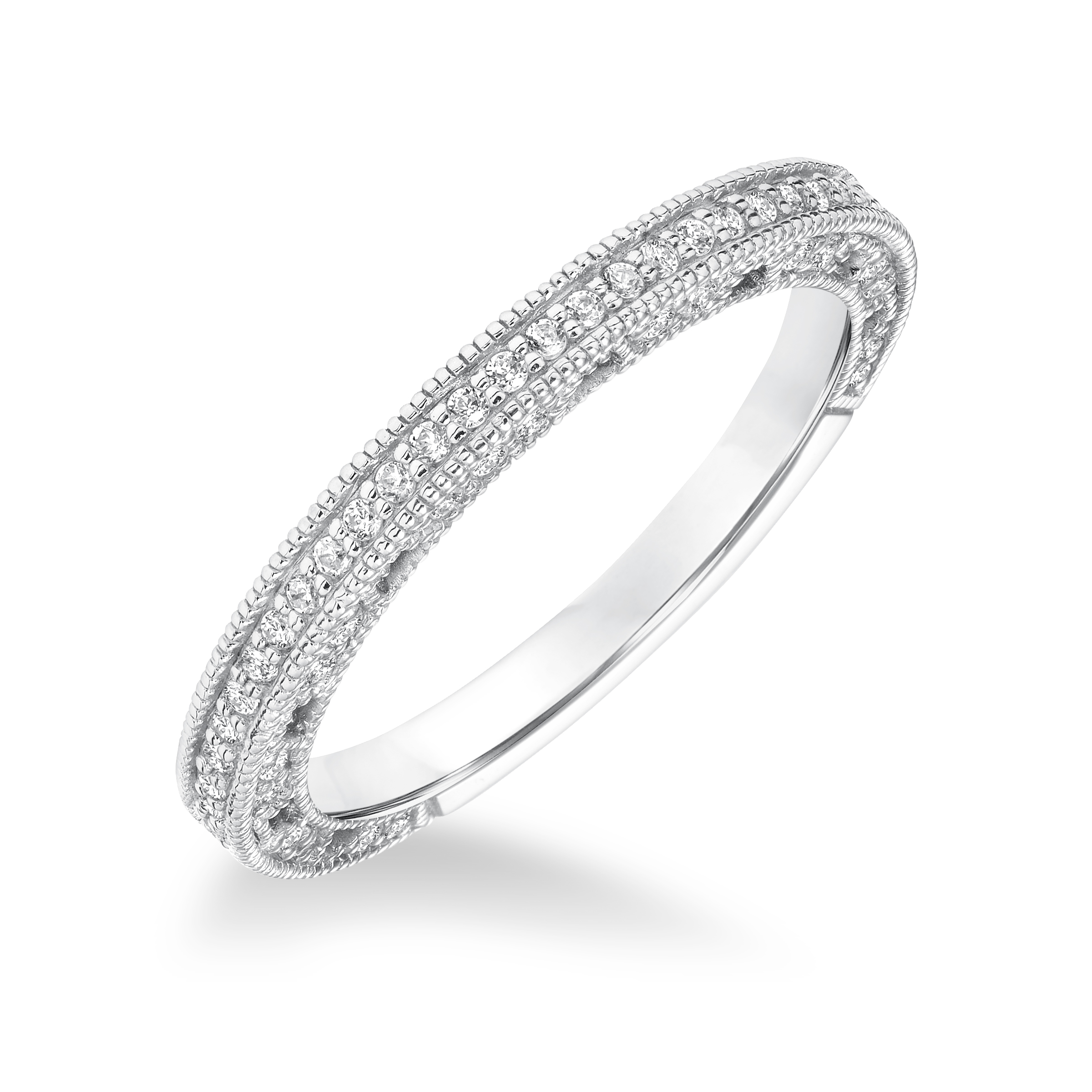 Diamond with Filigree Accents and Milgrain Engagement Ring to Match 31-10045