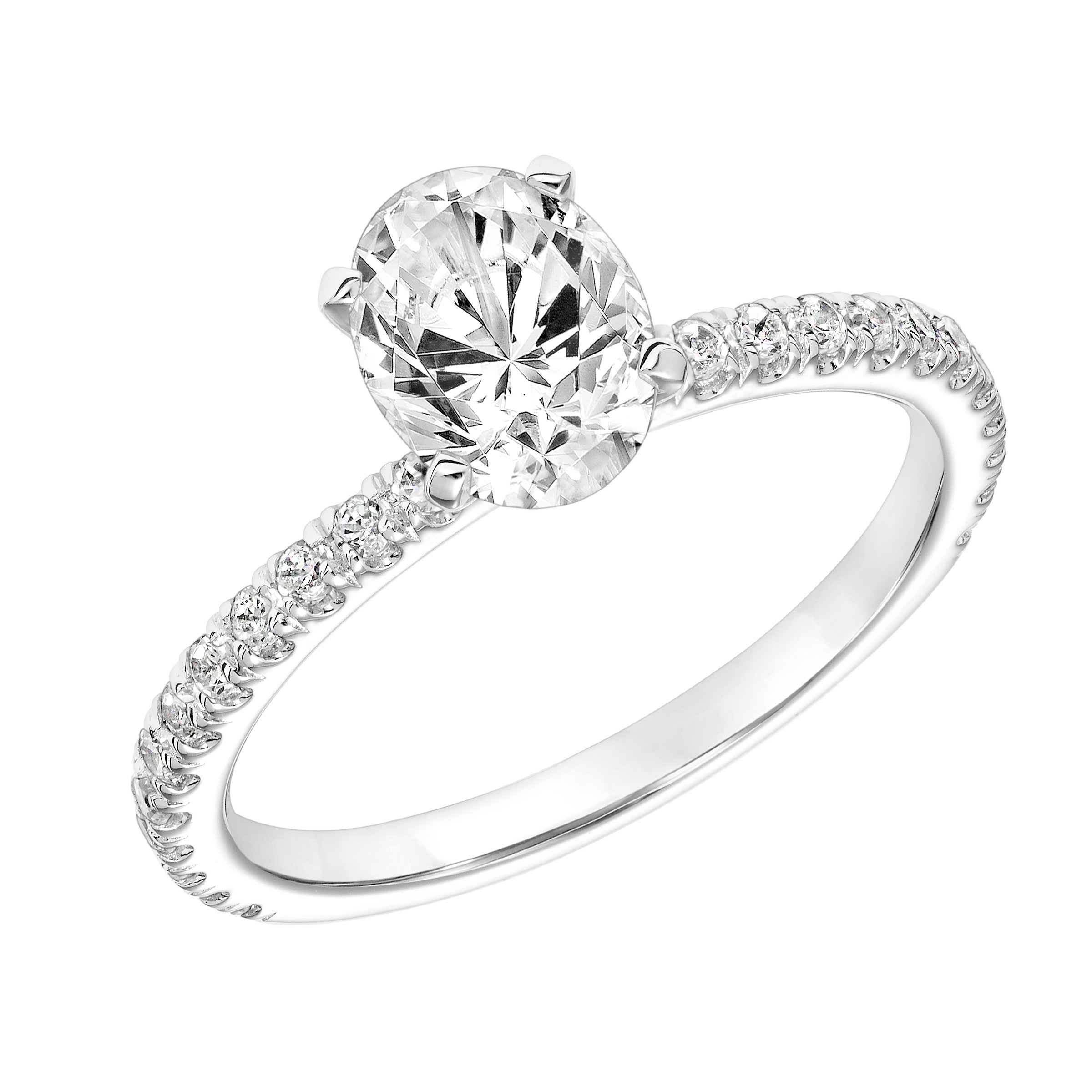 Classic Engagement Ring with Diamond Shank
