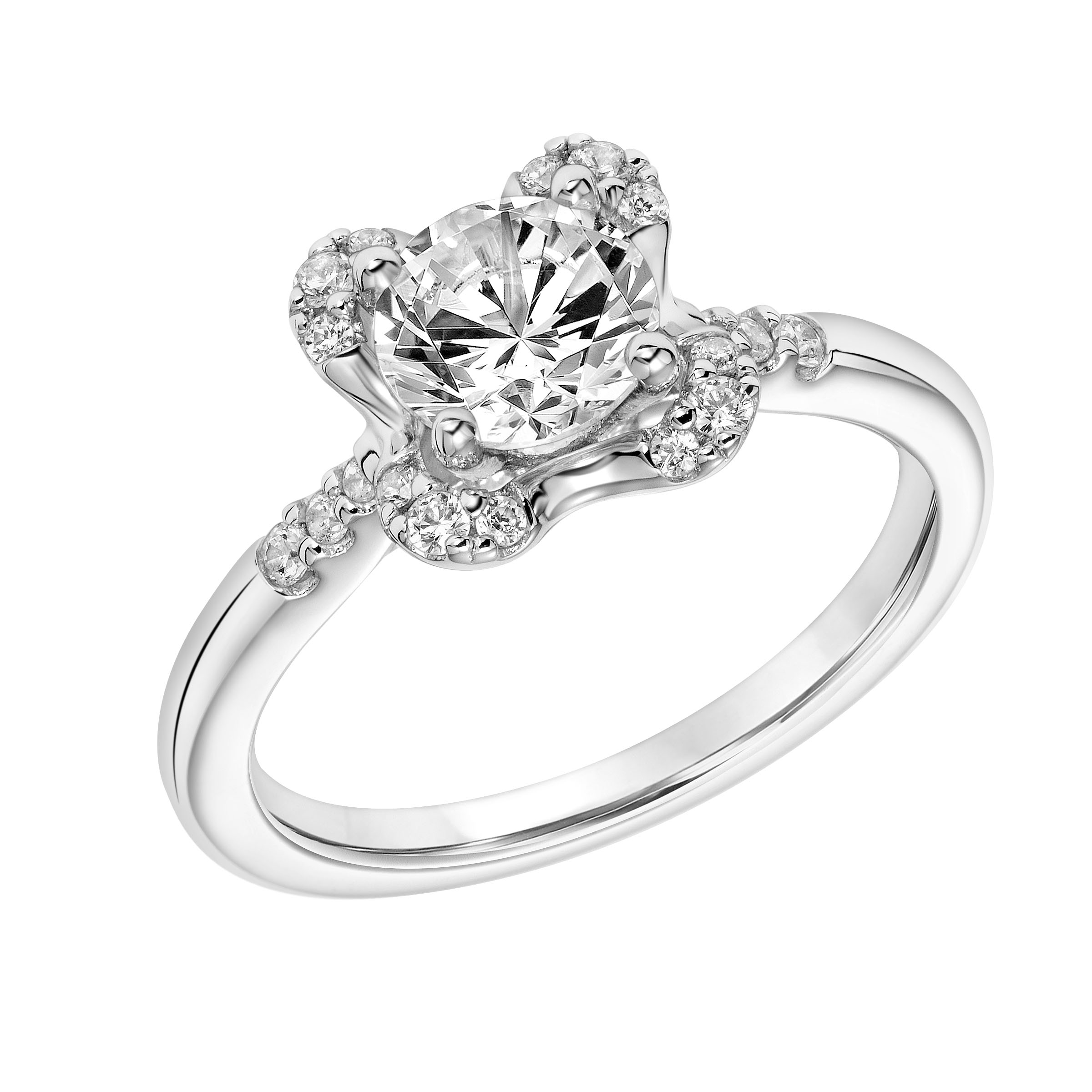 Contemporary Halo Engagement Ring