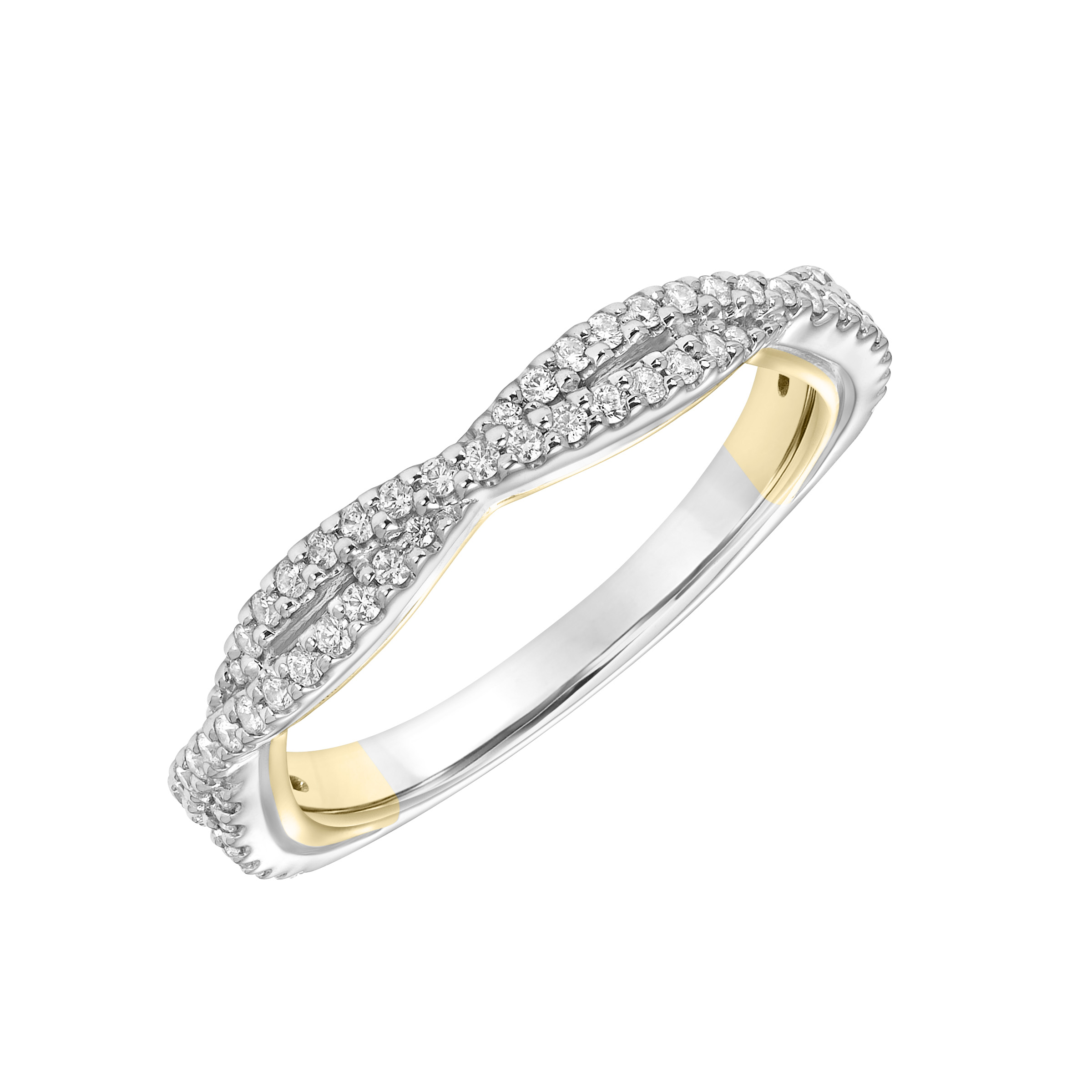 Contemporary Twist Diamond Wedding Band
