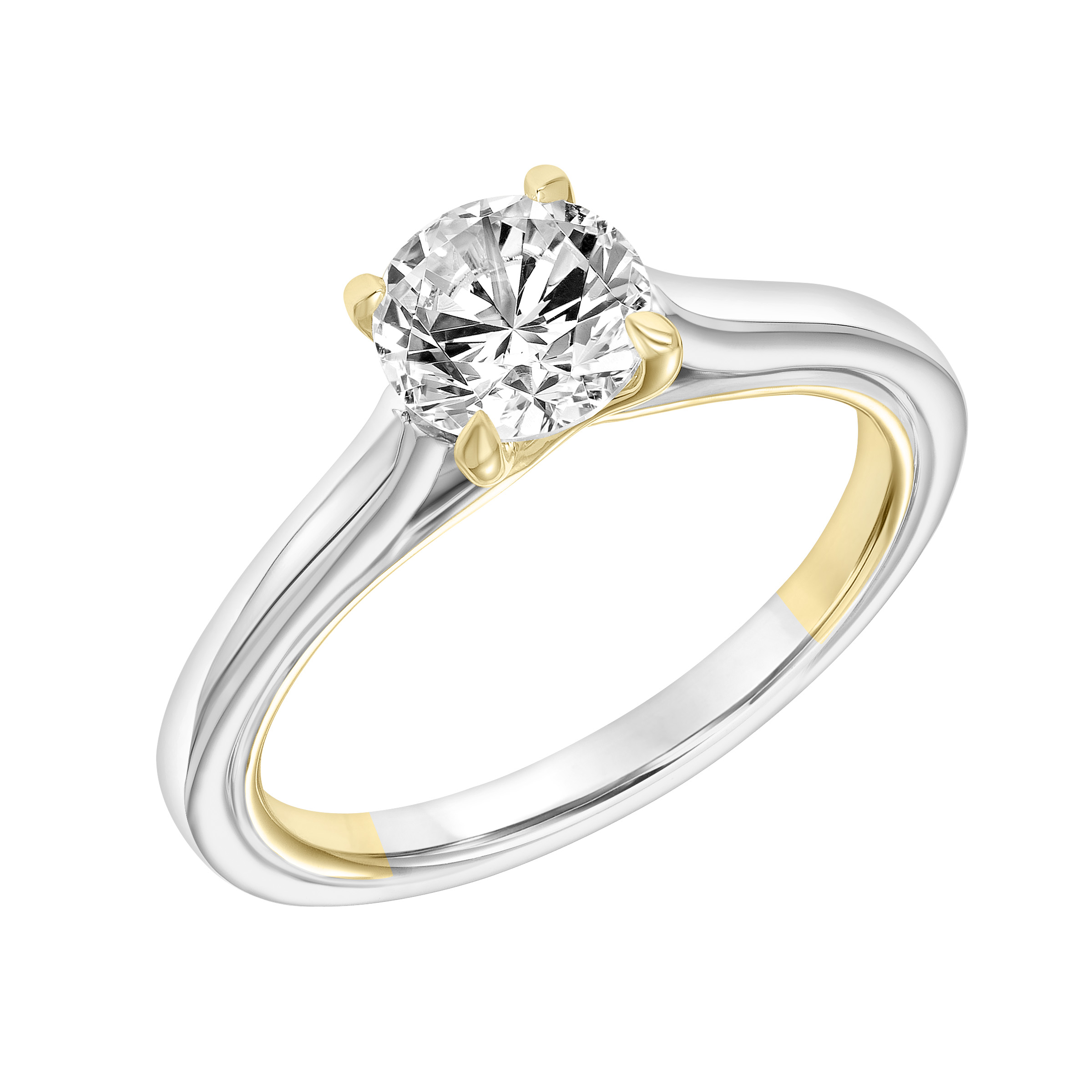 Contemporary Diamond Solitaire Diamond Engagement Ring