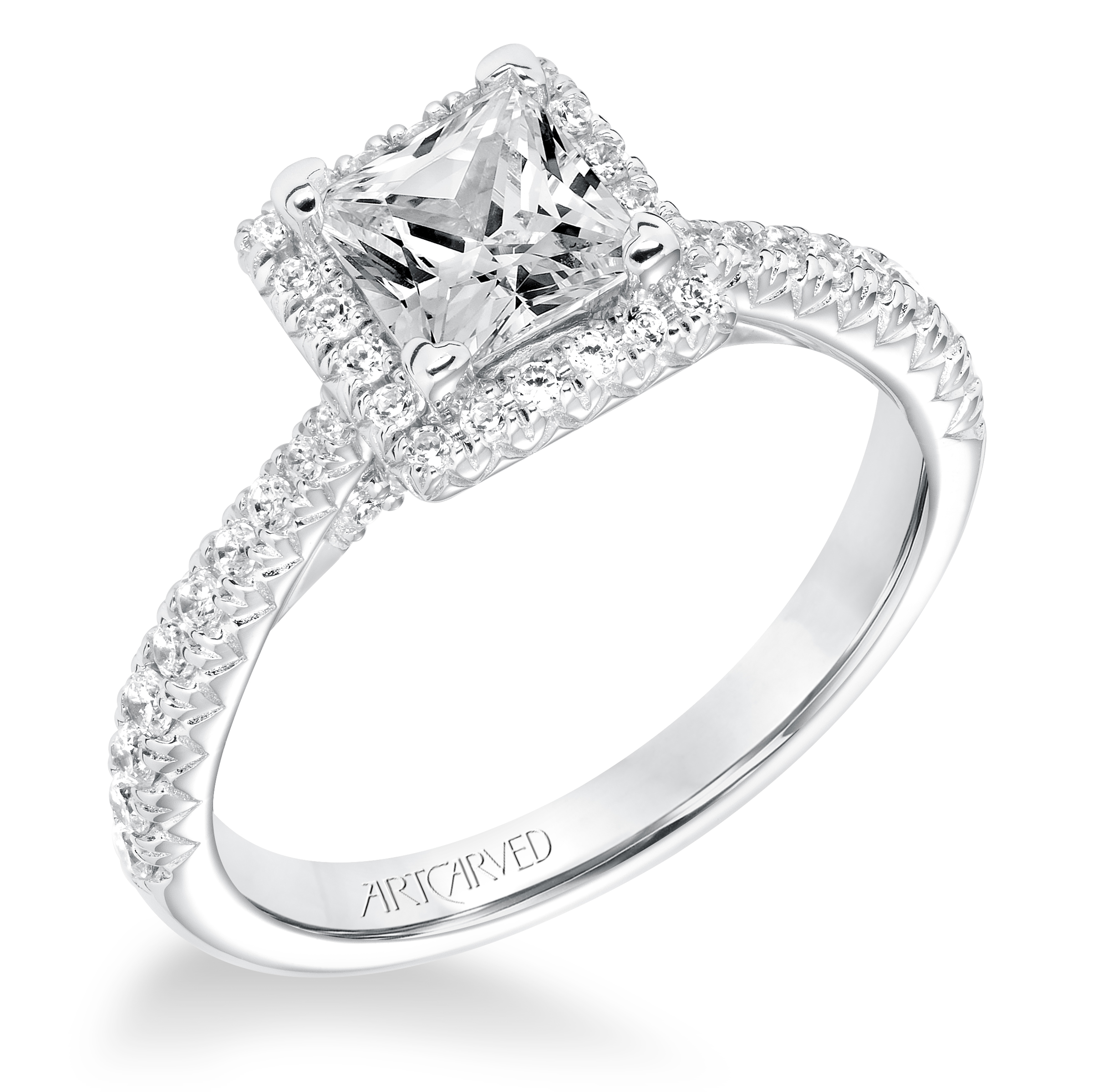 Classic Diamond Halo Engagement Ring