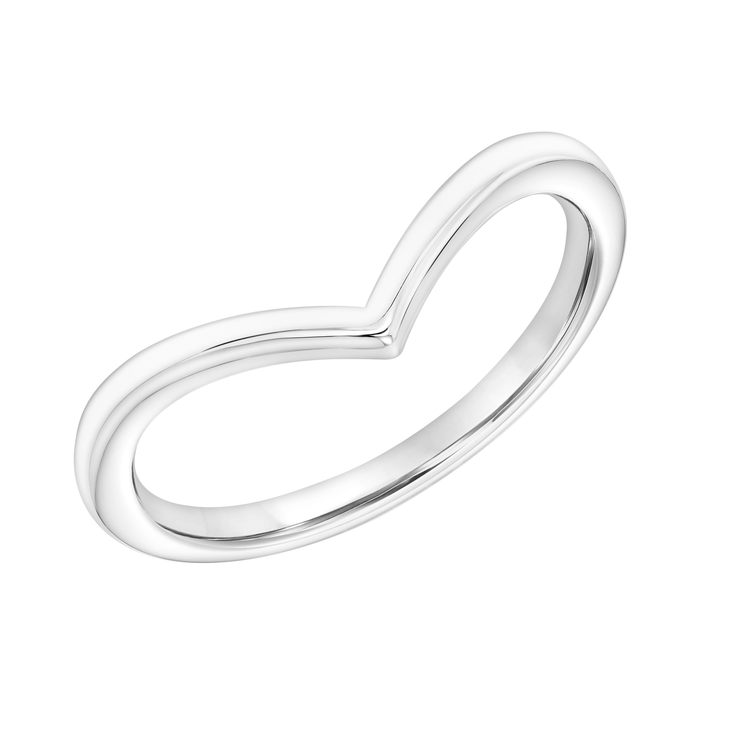 Contemporary V Curved Stackable Polished Ring