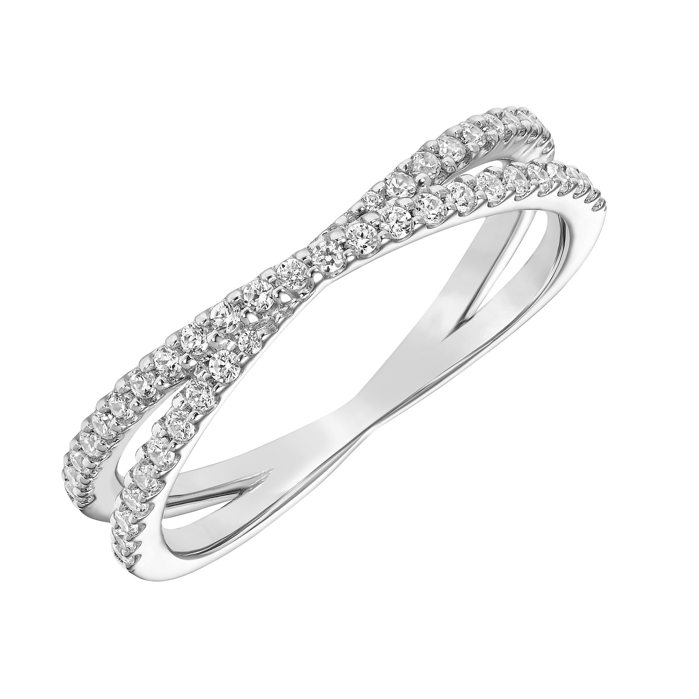 Contemporary Stackable with Criss Cross Design Diamond Ring
