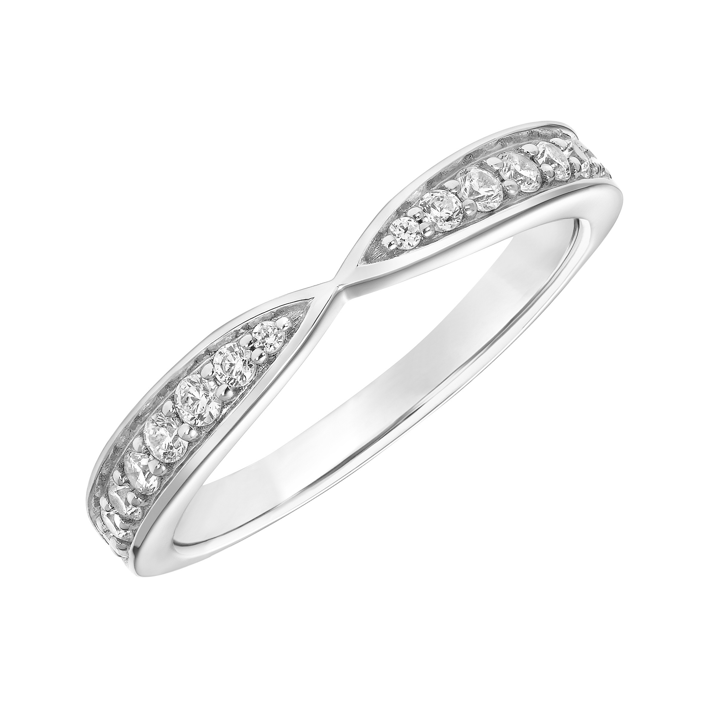 Contemporary Stackable with Pinched Design Diamond Ring