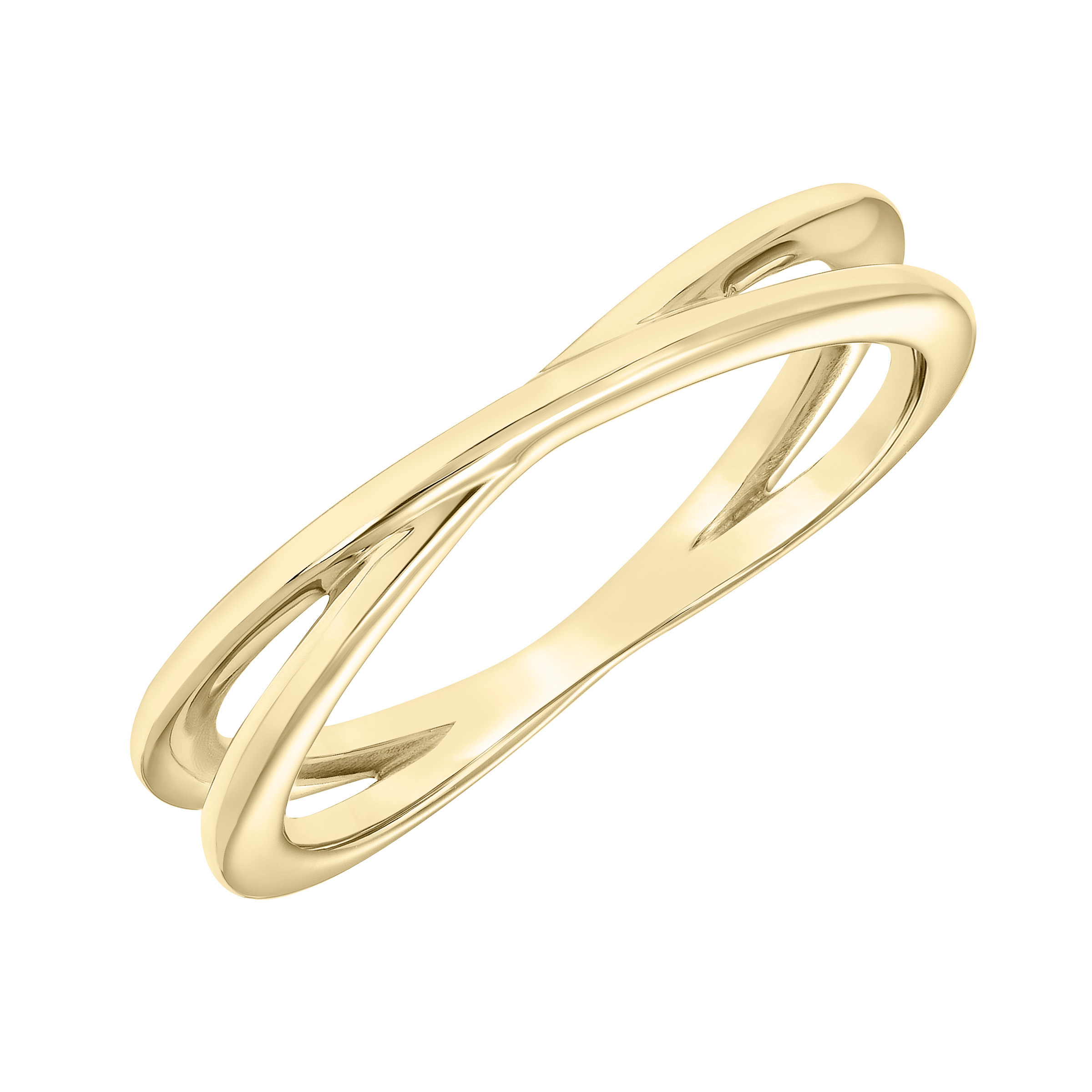 Contemporary Stackable with Criss Cross Design and Polished Band