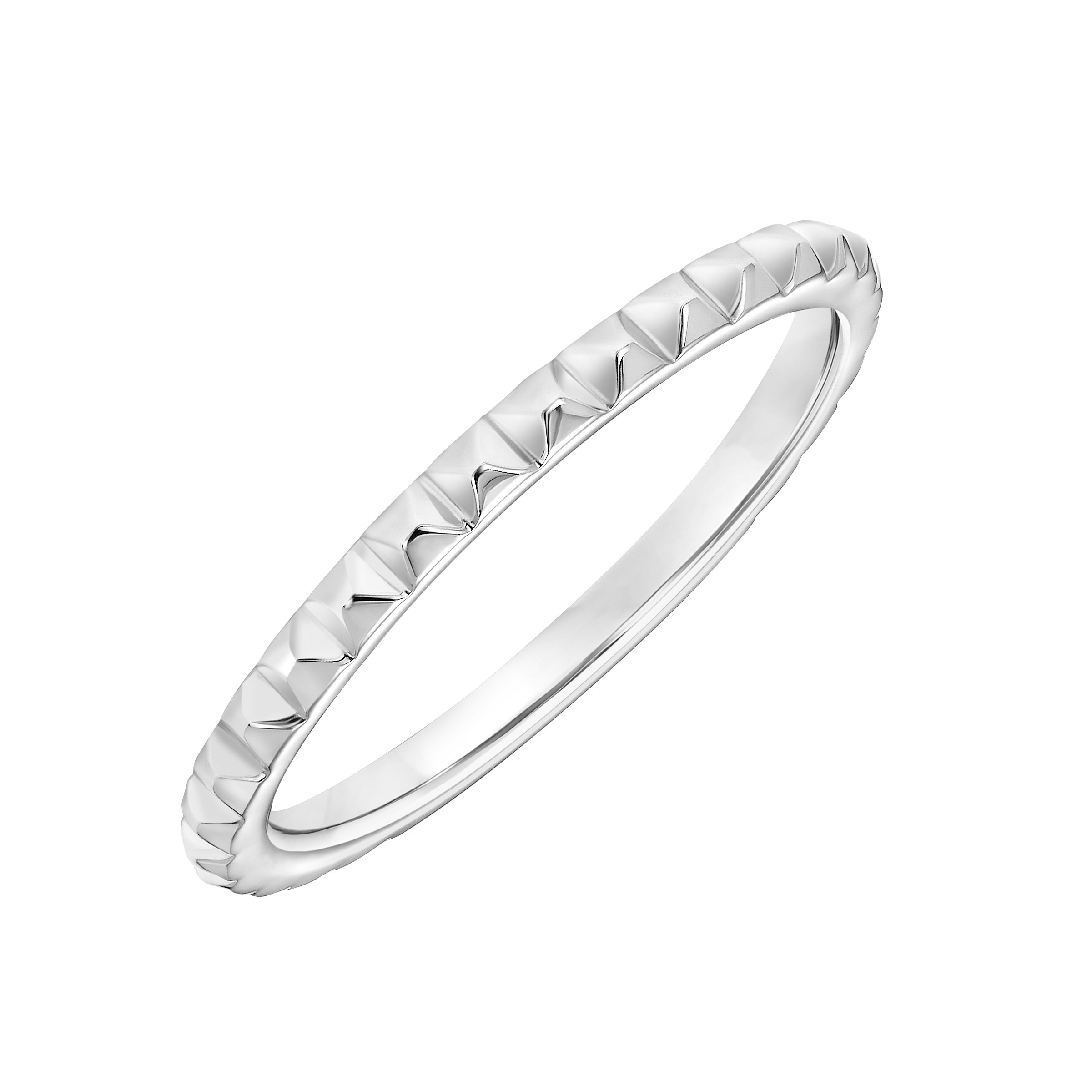 Contemporary Polished Stackable Anniversary Band with Pyramid Design