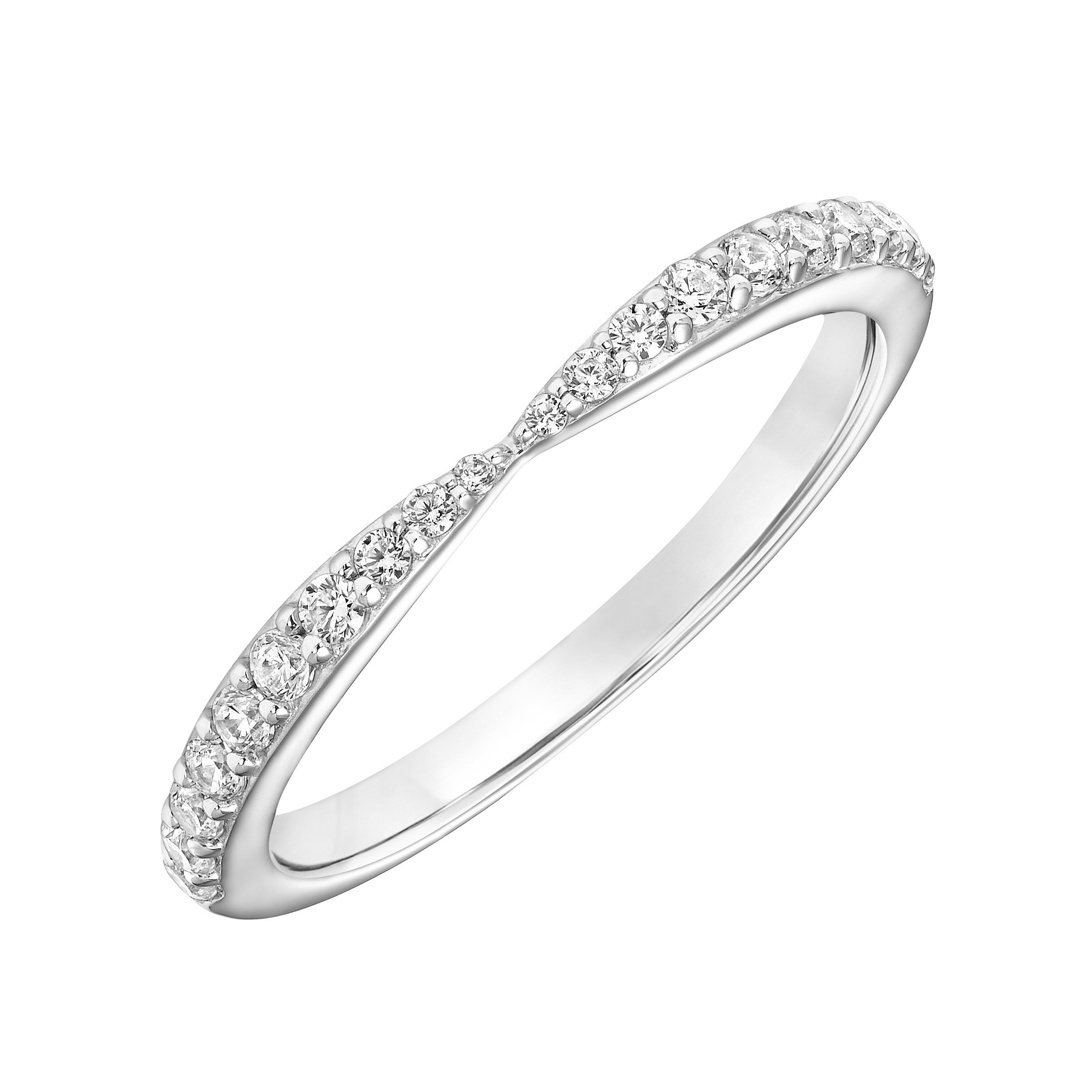 Contemporary Stackable with Pinched Design Diamond Ring
