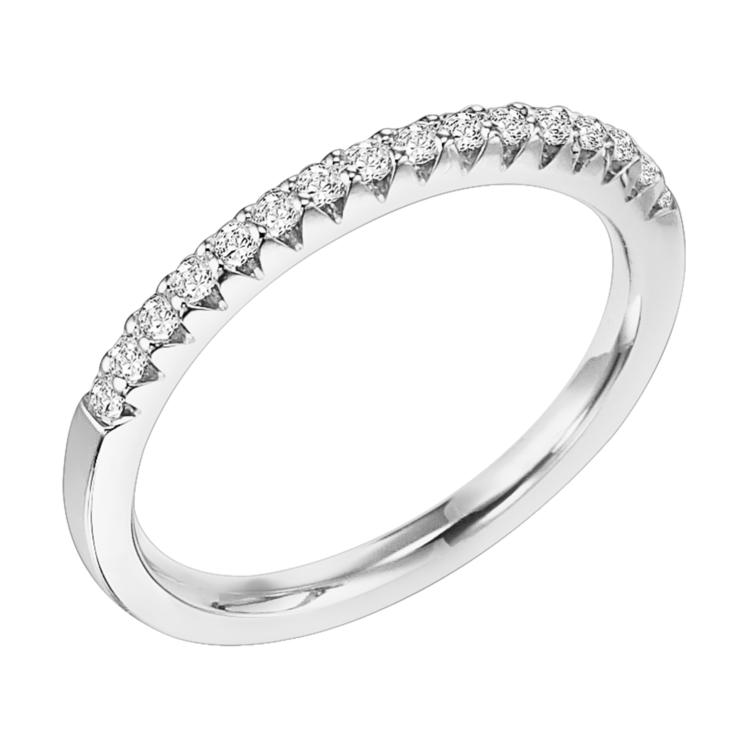 Contemporary Prong Diamond Wedding Band